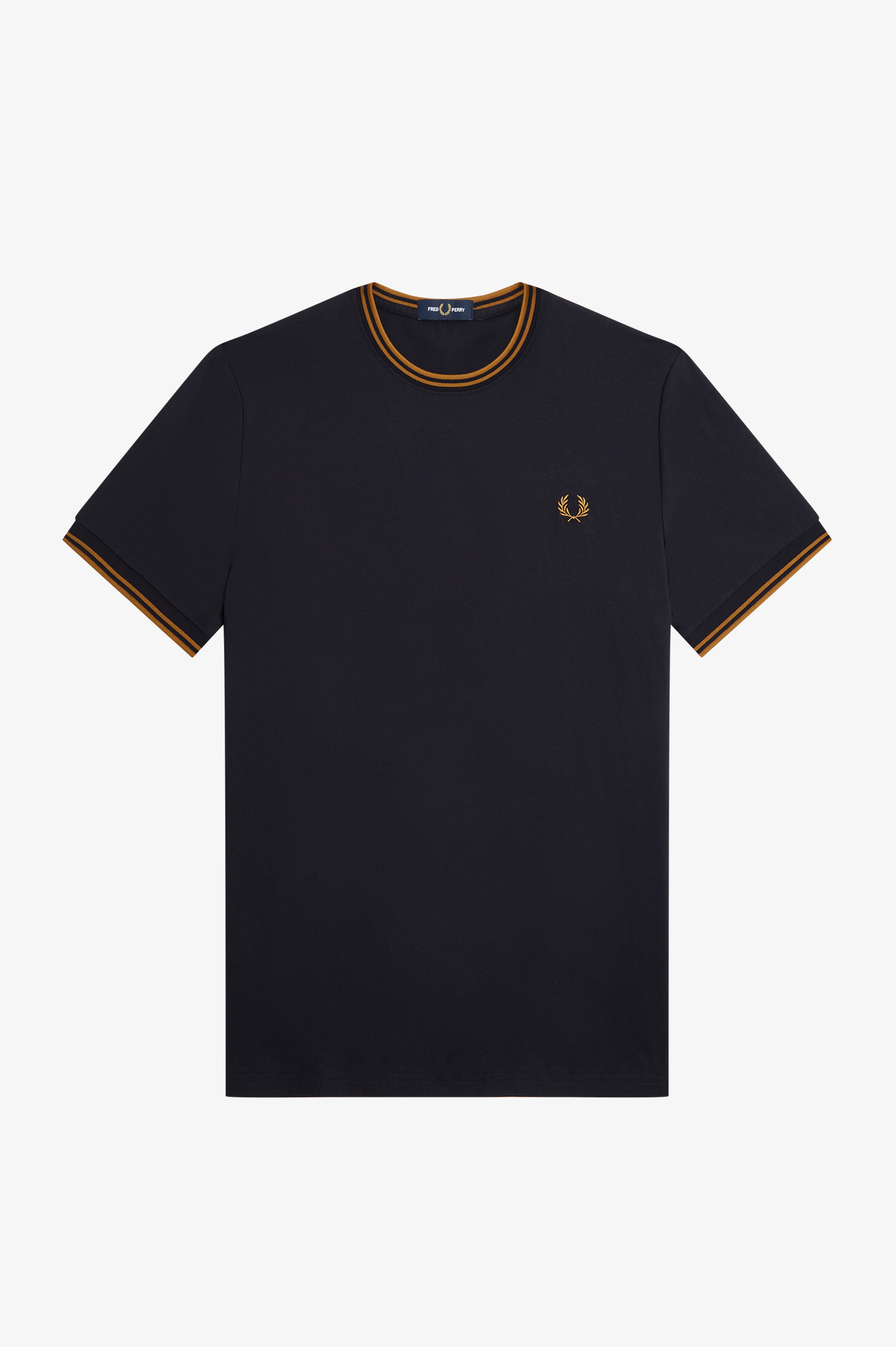 Fred Perry - TWIN TIPPED T-SHIRT - Navy/Dark Caramel