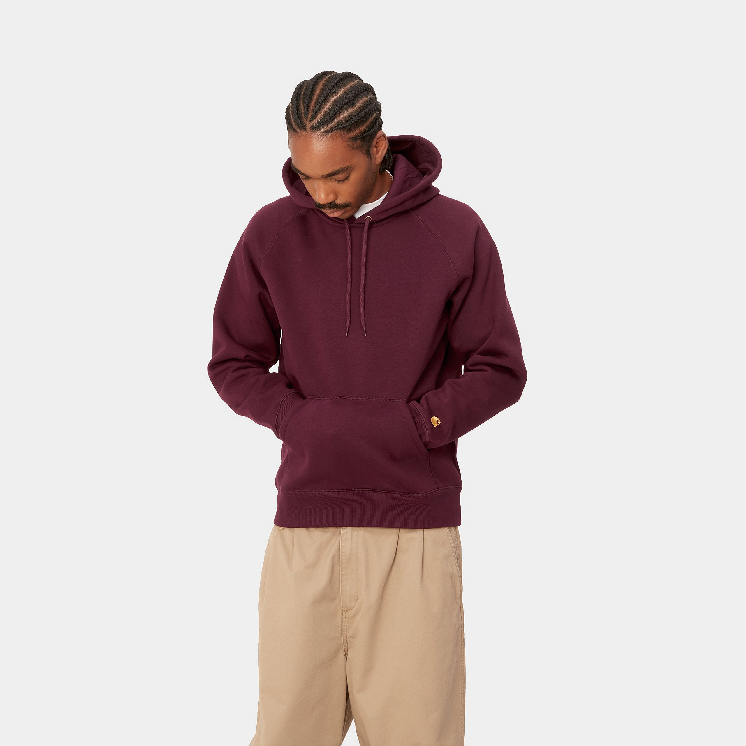 Carhartt WIP - HOODED CHASE SWEAT - Amarone/Gold Carhartt WIP - HOODED CHASE SWEAT - Amarone/Gold