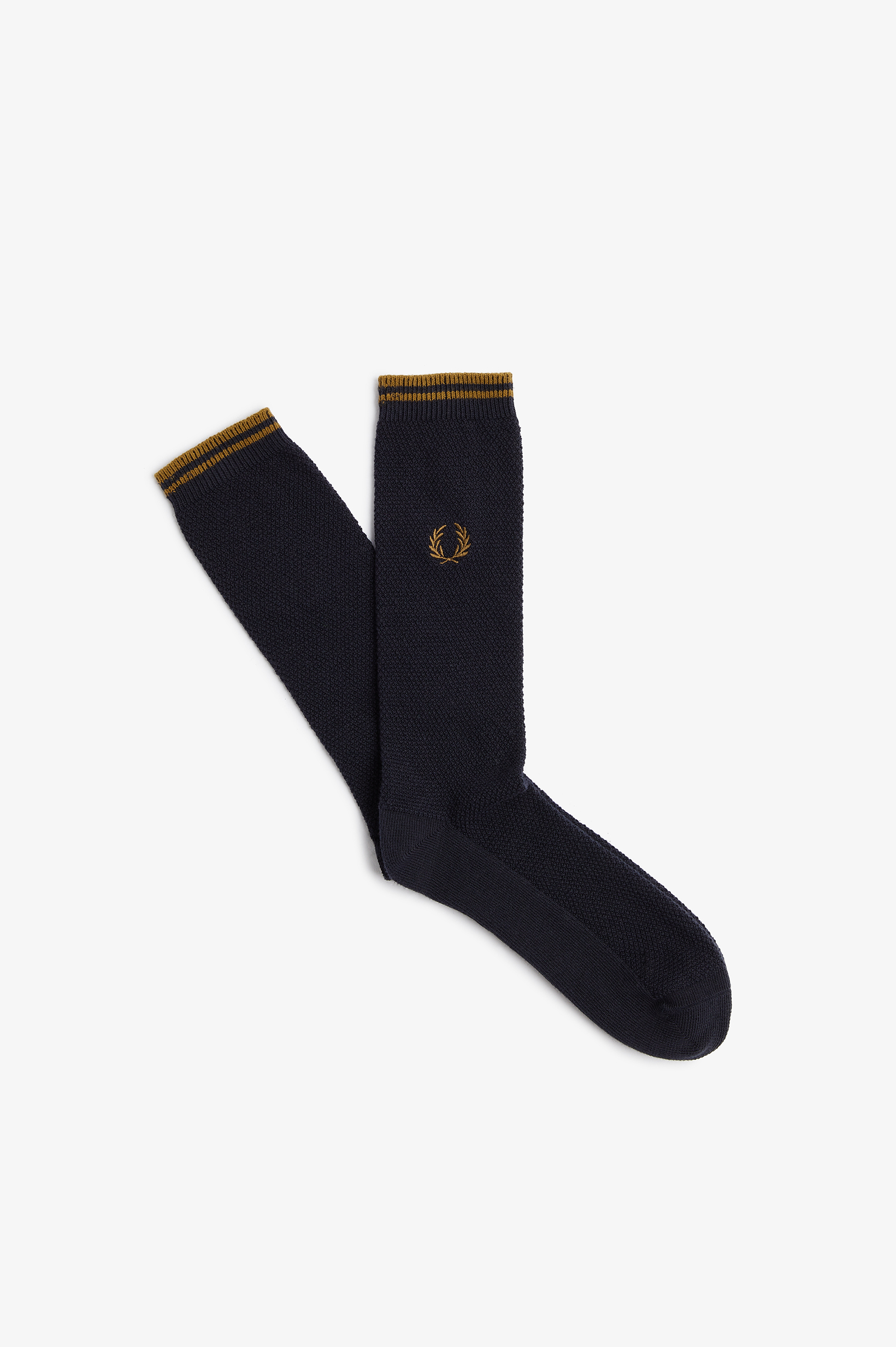 Fred Perry - TIPPED SOCKS - Navy/Dark Caramel