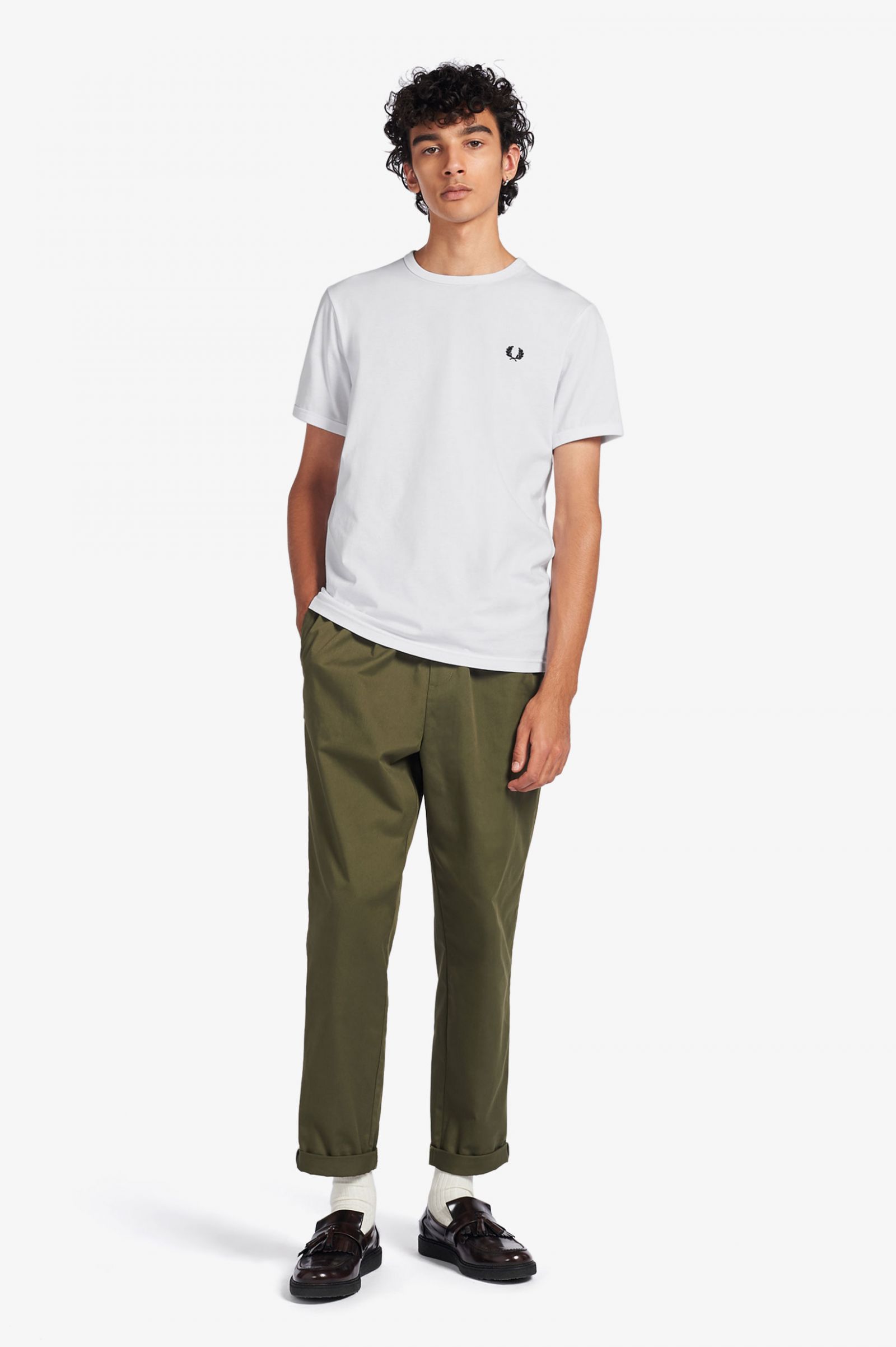 Fred Perry - RINGER T-SHIRT - White Fred Perry - RINGER T-SHIRT - White