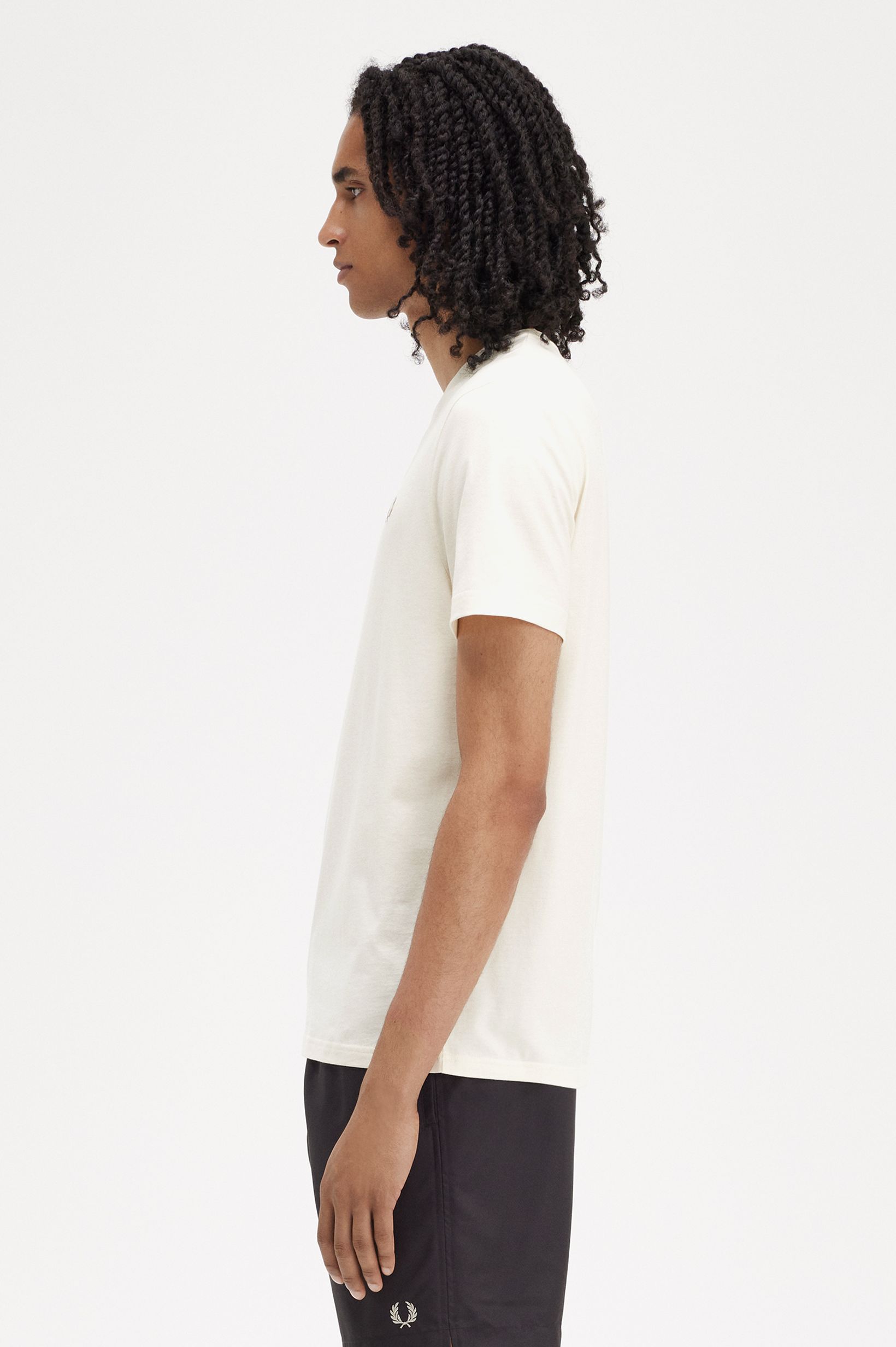 Fred Perry - CREW NECK T-SHIRT (MEN) - Porridge Marl/Anchor Grey
