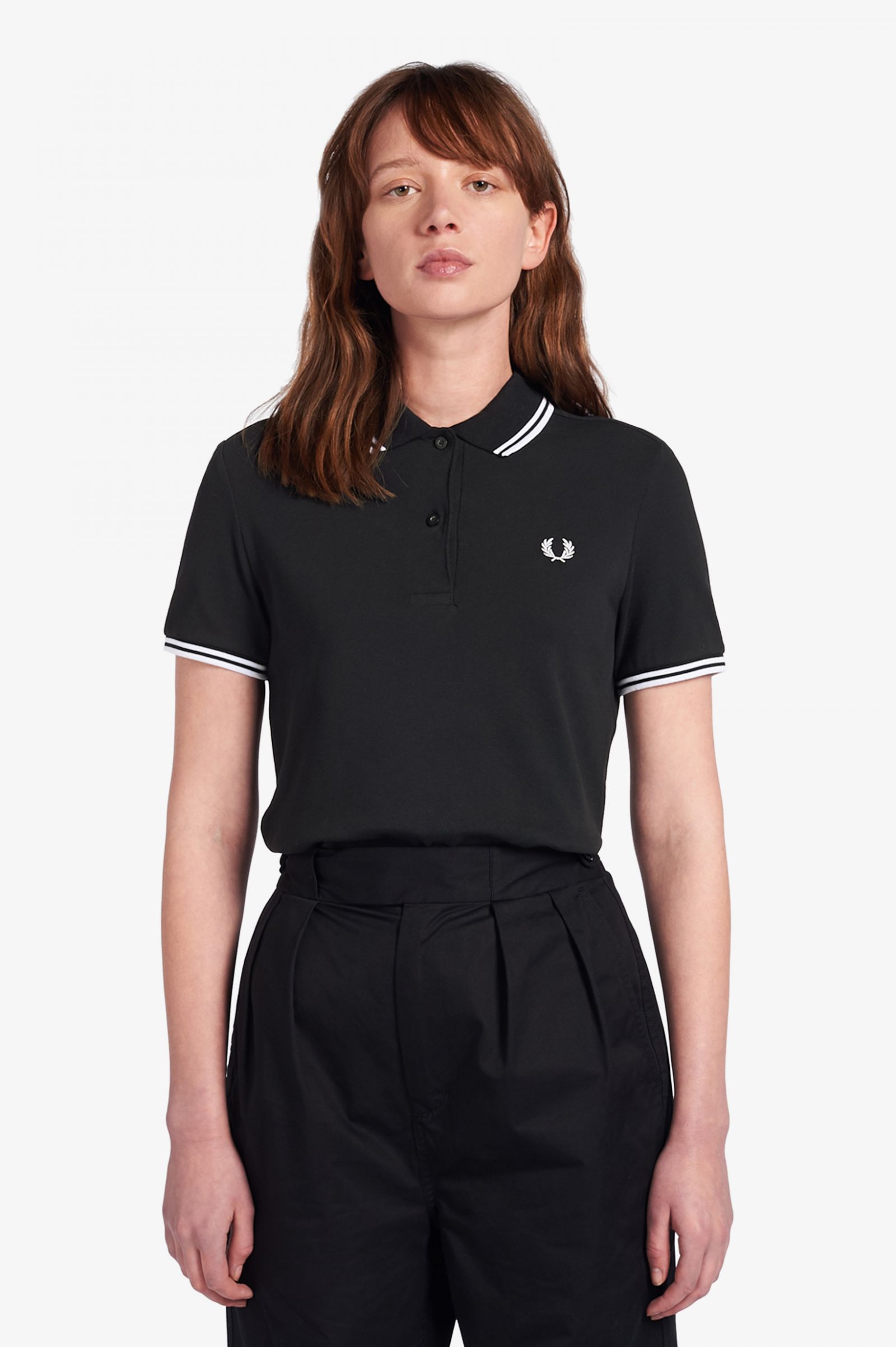Fred Perry - W' TWIN TIPPED POLO SHIRT - Black Fred Perry - W' TWIN TIPPED POLO SHIRT - Black