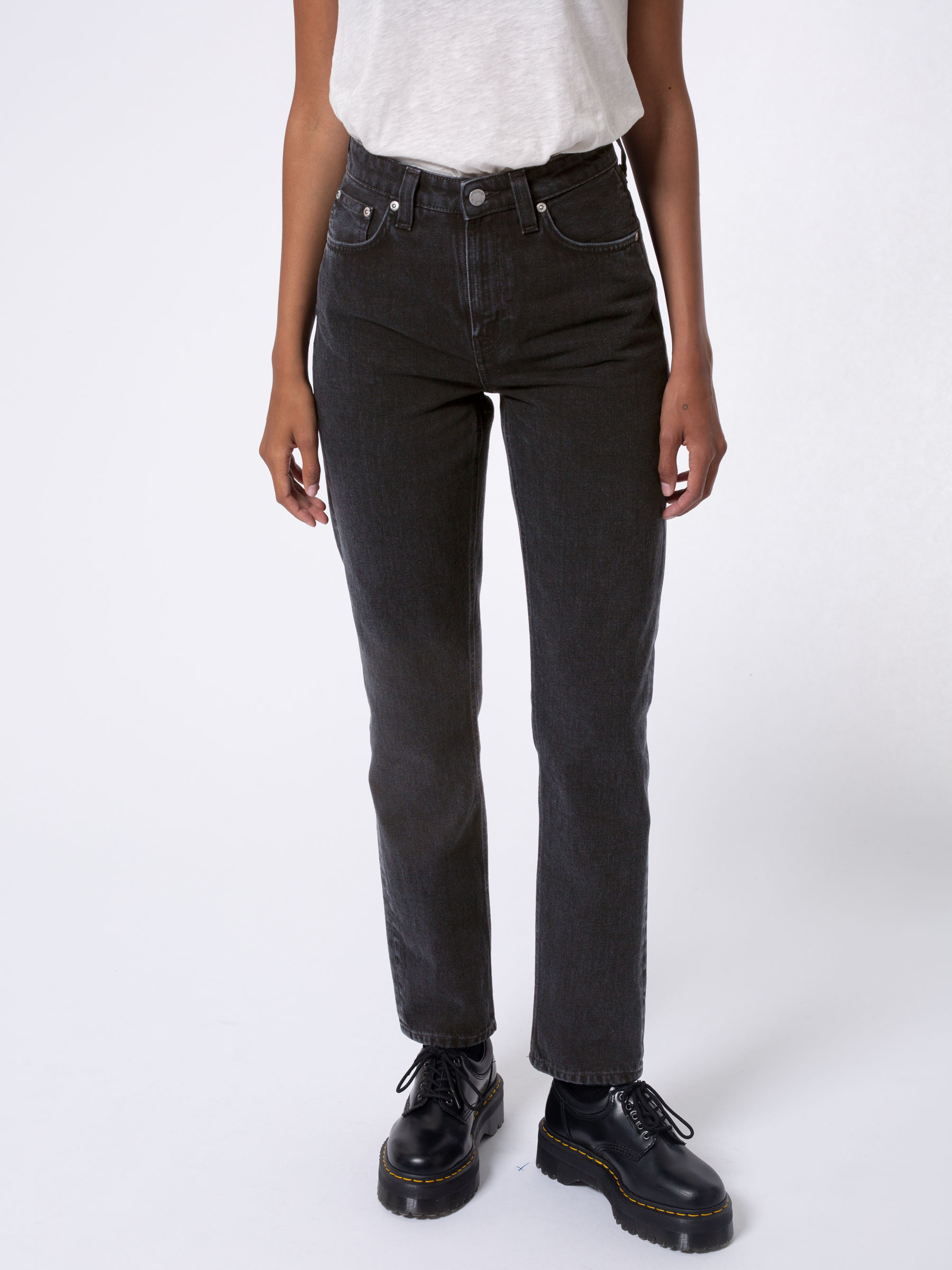 Nudie Jeans - BREEZY BRITT - Black Worn Nudie Jeans - BREEZY BRITT - Black Worn