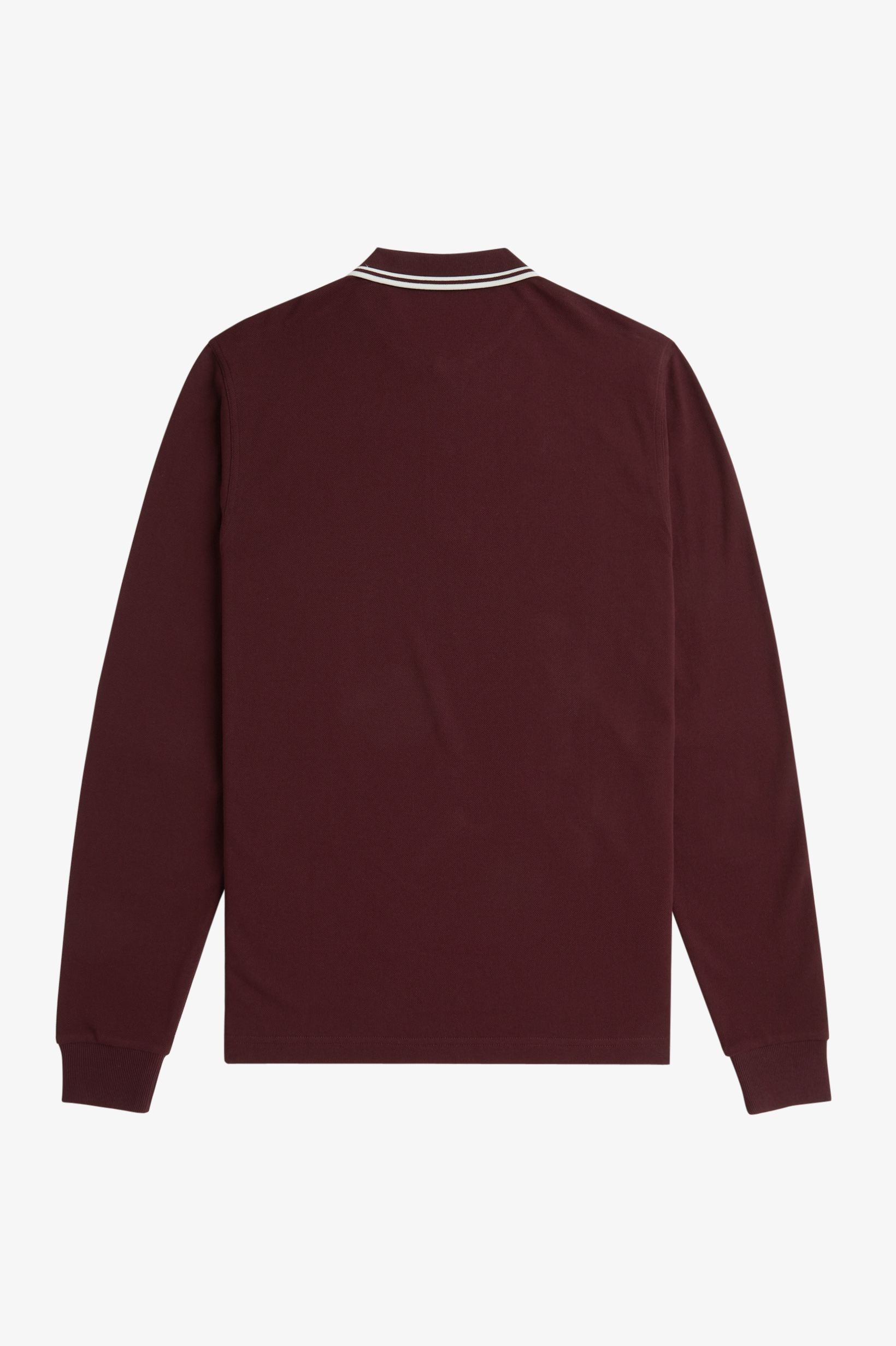 Fred Perry - LS TWIN TIPPED POLO SHIRT - Oxblood/Snow White/Snow White Fred Perry - LS TWIN TIPPED POLO SHIRT - Oxblood/Snow White/Snow White