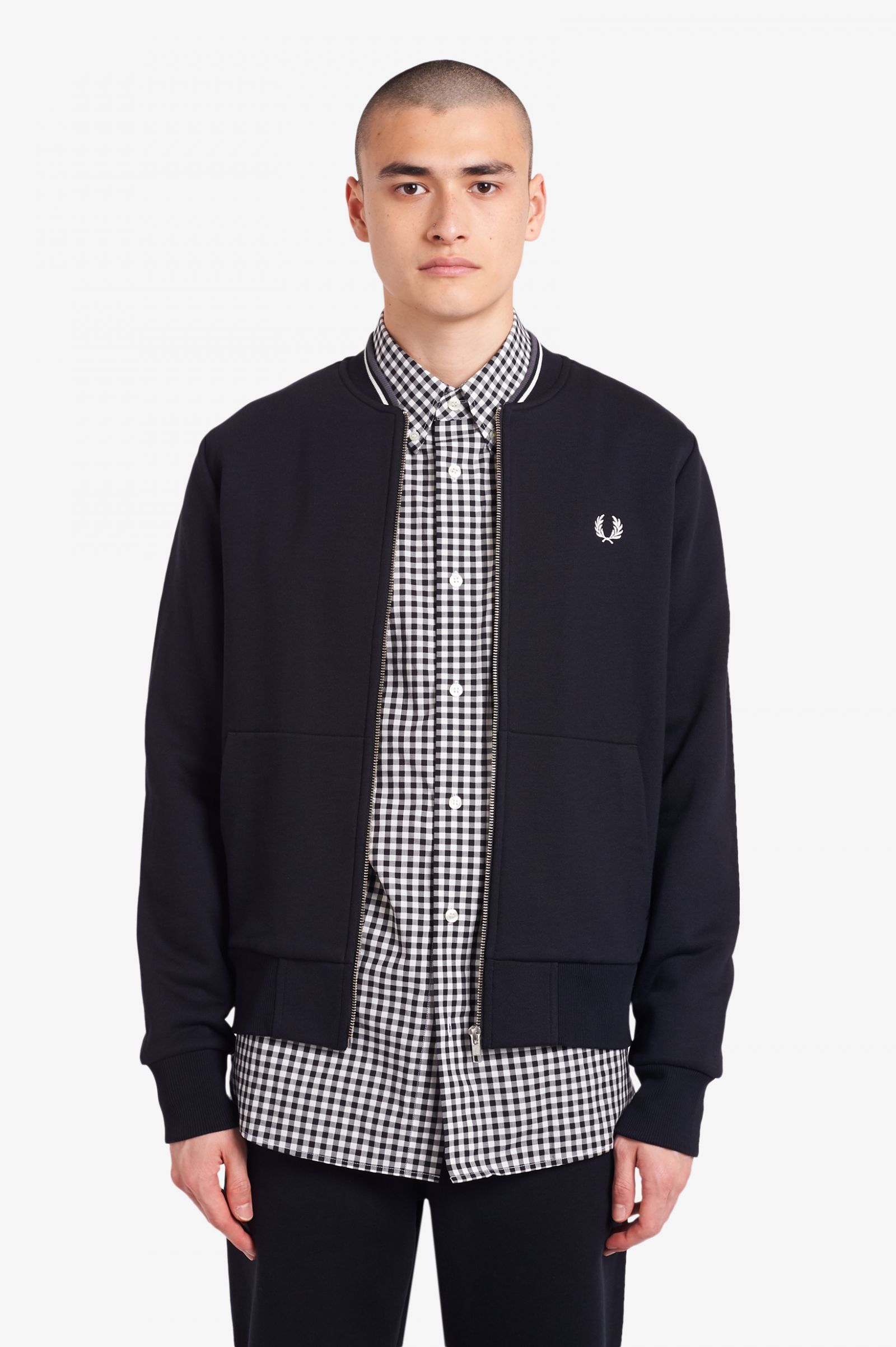 Fred Perry - ZIP TROUGH SWEATSHIRT - Black