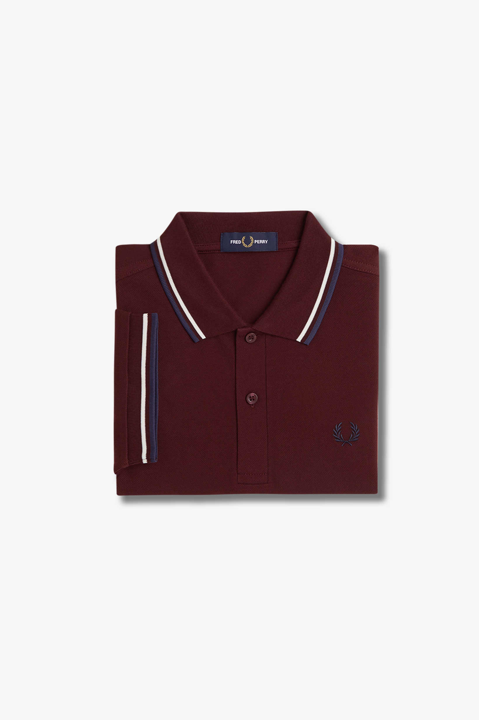 Fred Perry - TWIN TIPPED POLO SHIRT - Oxblood/Ecru/Tennis Blue Fred Perry - TWIN TIPPED POLO SHIRT - Oxblood/Ecru/Tennis Blue