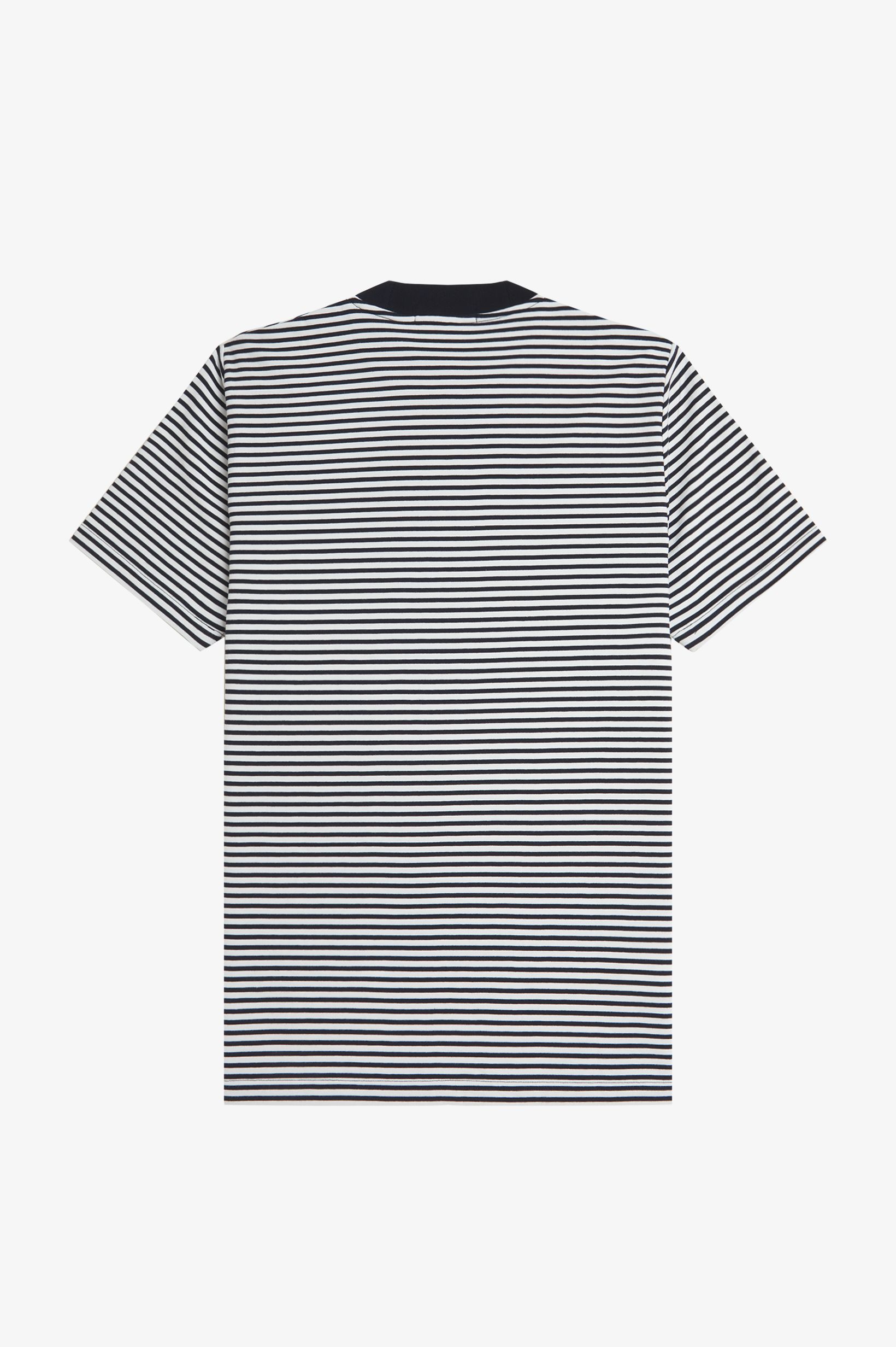 Fred Perry - FINE STRIPE HEAVY WEIGHT TEE - Navy/Snowwhite