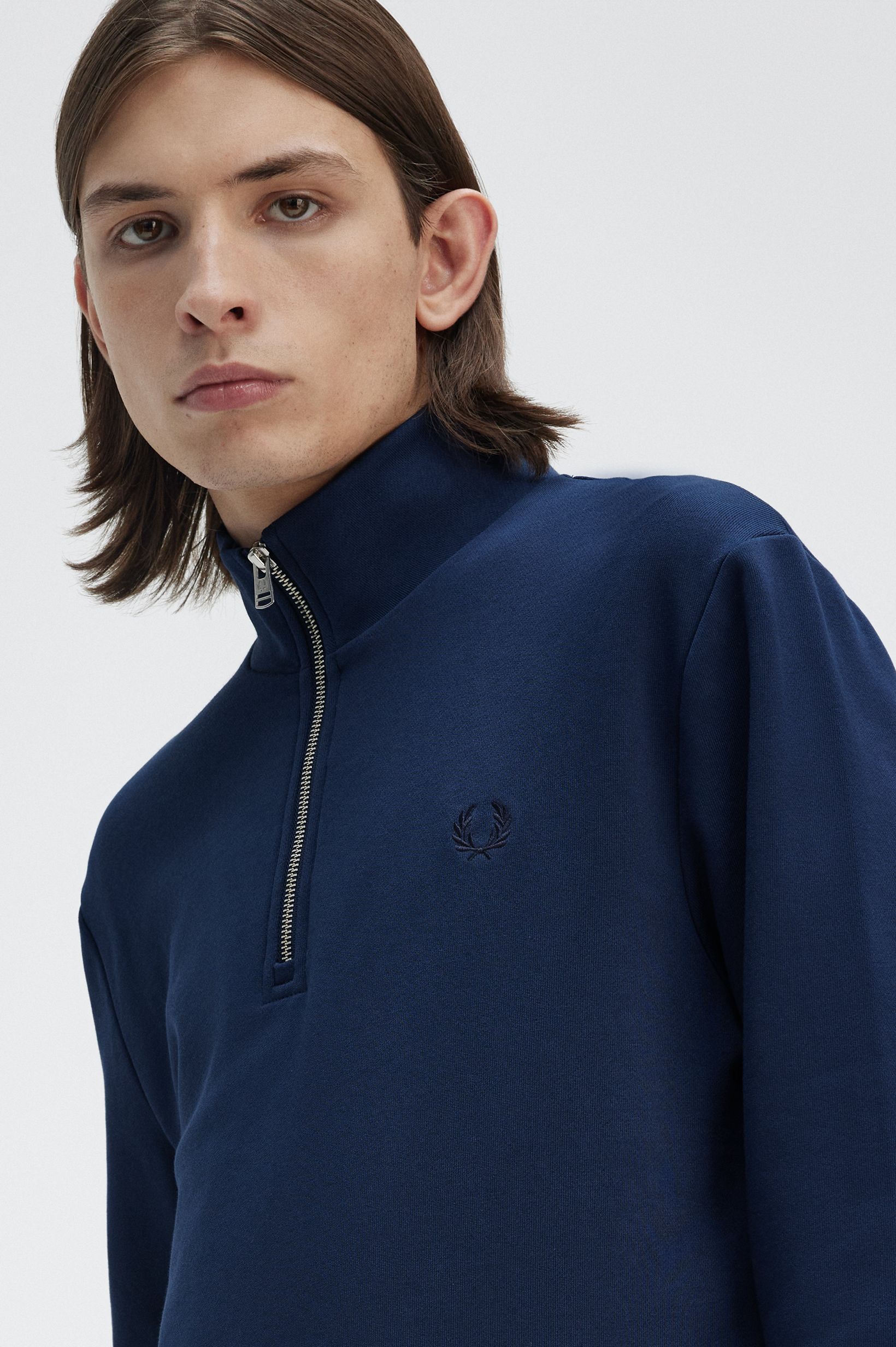 Fred Perry - HALF ZIP SWEATSHIRT - Tennis Blue
