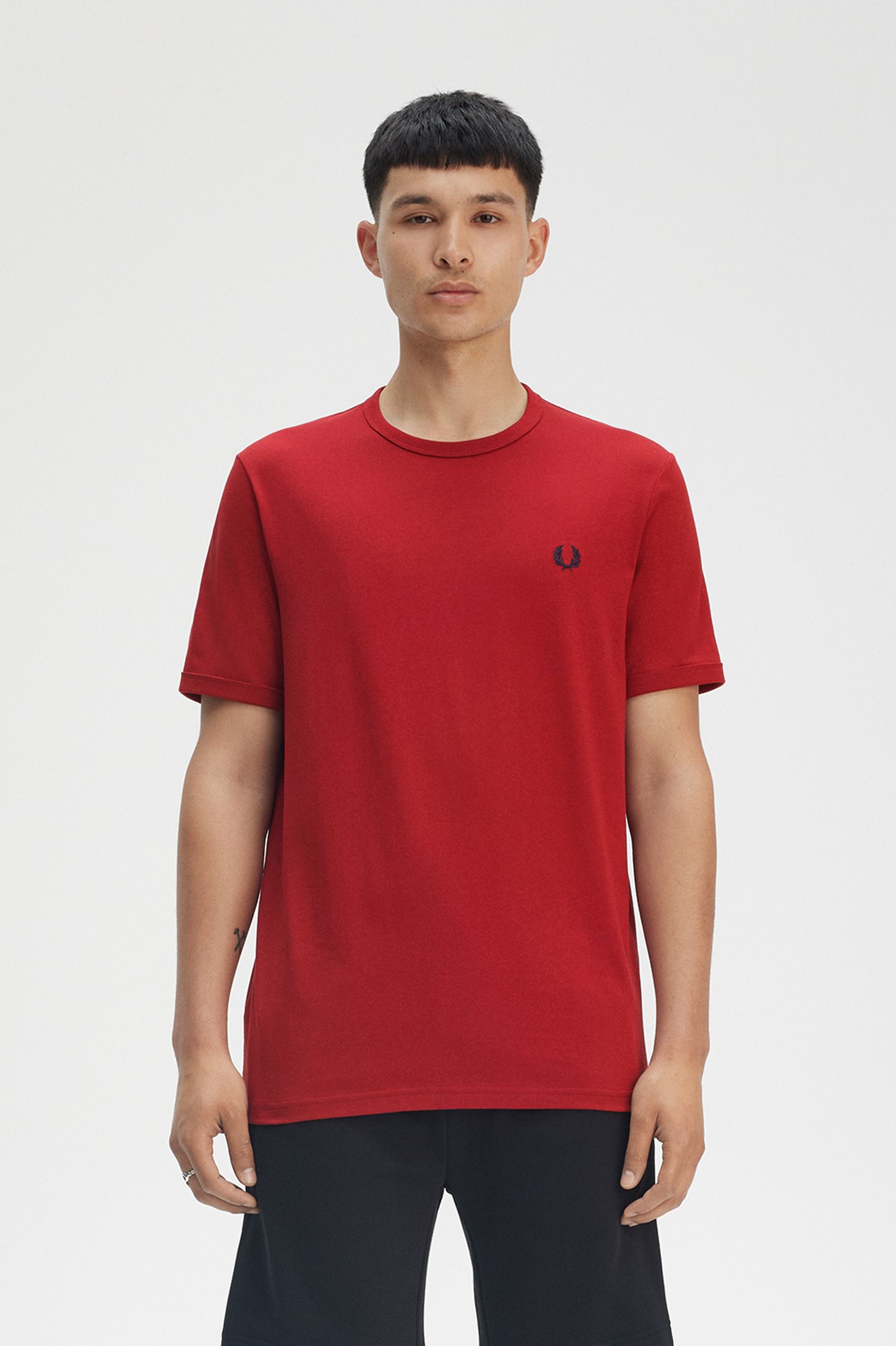 Fred Perry - RINGER T-SHIRT - Burnt Red