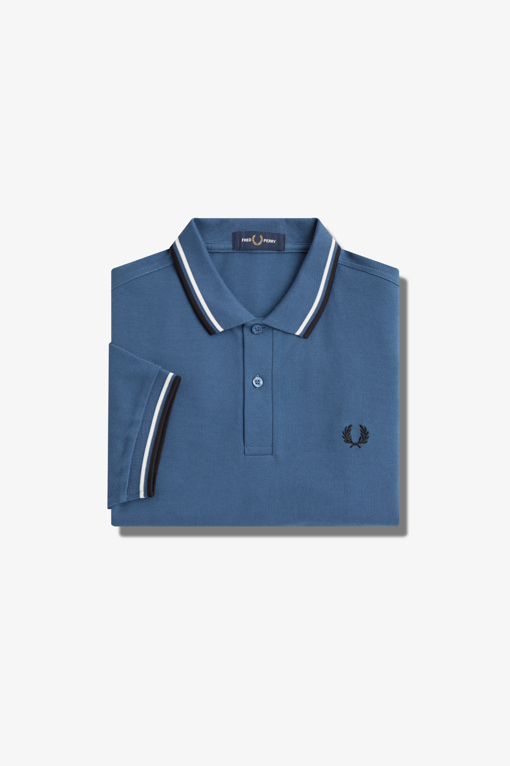 Fred Perry - TWIN TIPPED POLO SHIRT - Midnight Blue/Snowwhite/Black