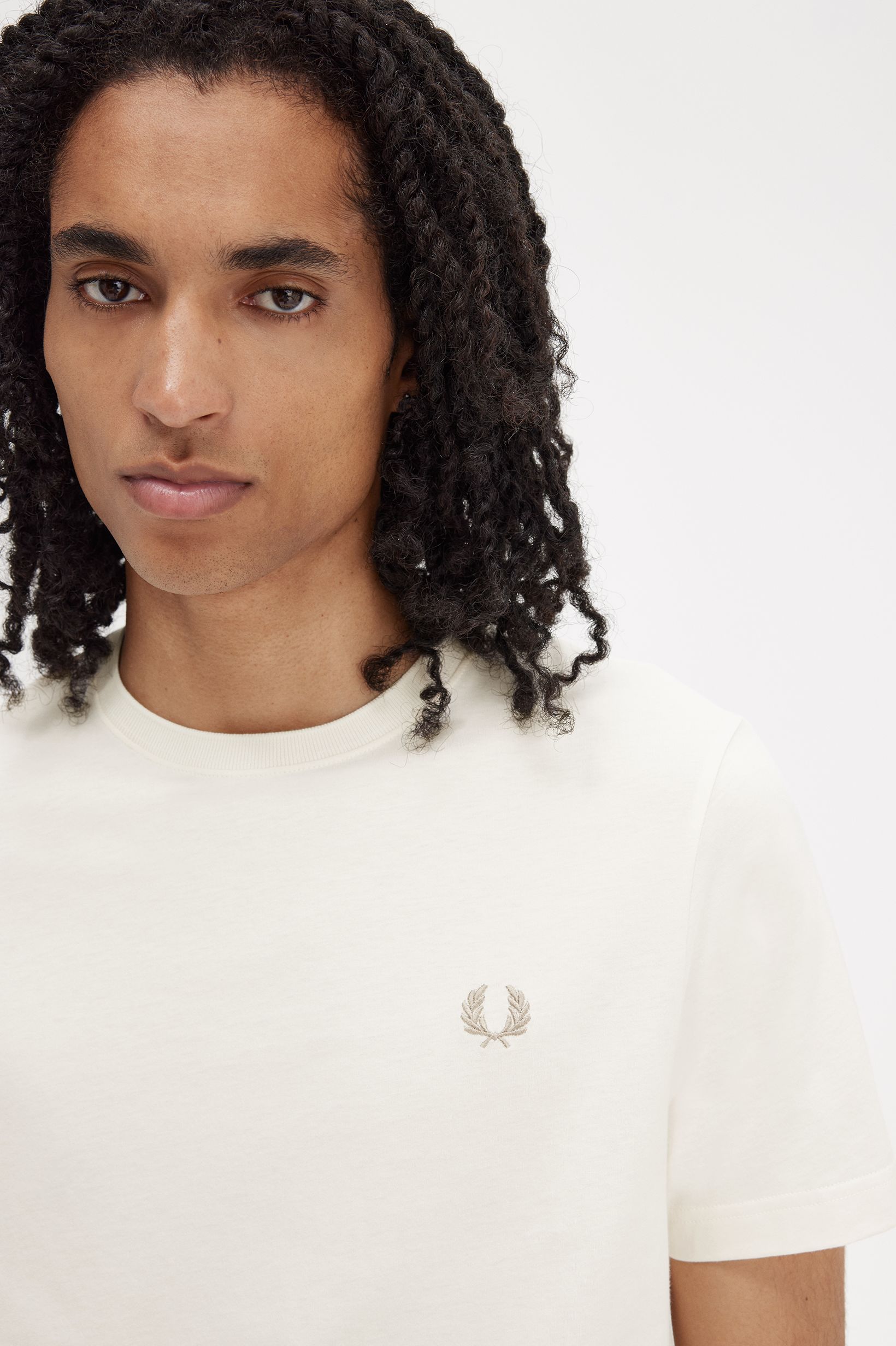 Fred Perry - CREW NECK T-SHIRT (MEN) - Porridge Marl/Anchor Grey