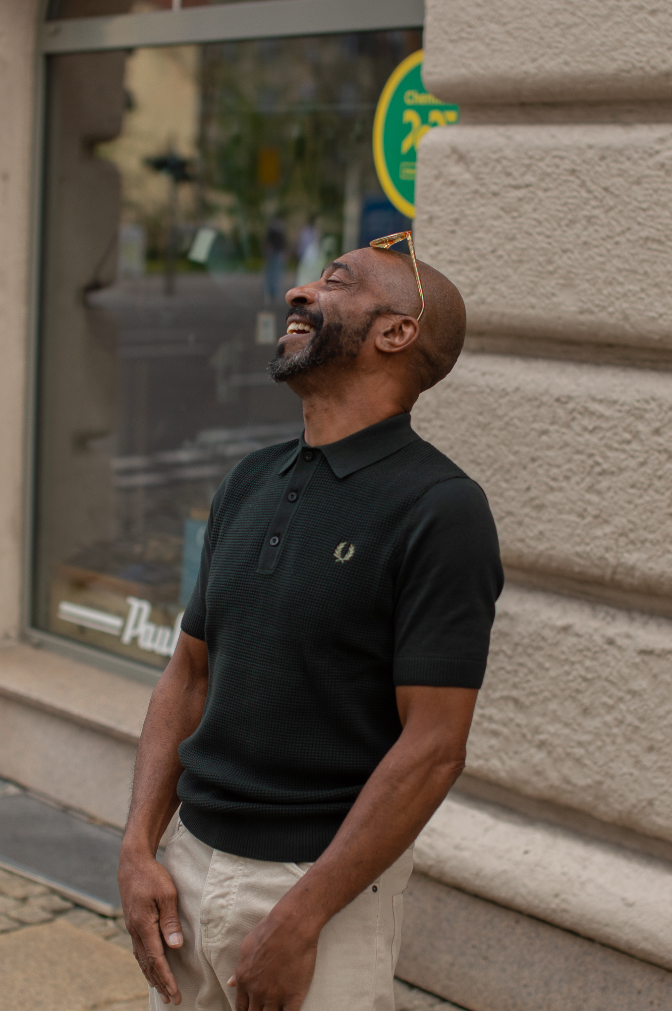 Fred Perry WAFFLE STITCH KNITTED SHIRT - Night Green
