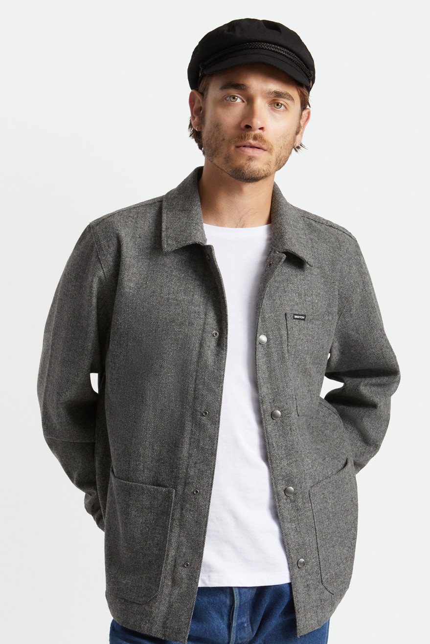 Brixton - FIDDLER CAP - Black Herringbone Brixton - FIDDLER CAP - Black Herringbone