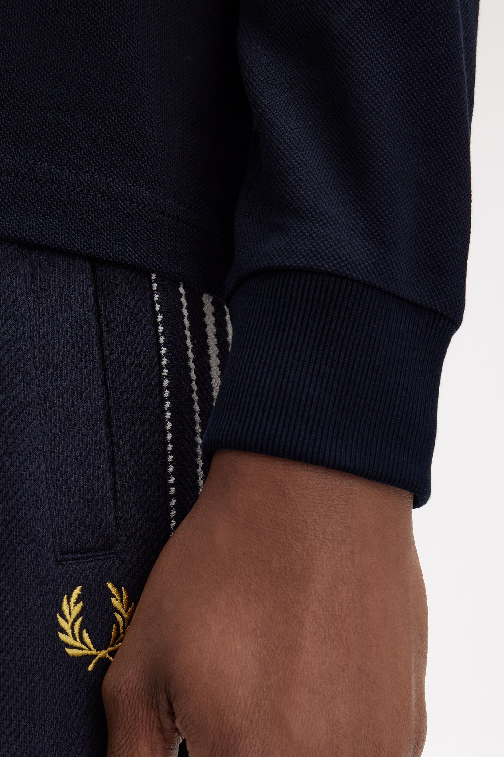 Fred Perry - LS TWIN TIPPED POLO SHIRT - Navy/Ecru/Honeycomb Fred Perry - LS TWIN TIPPED POLO SHIRT - Navy/Ecru/Honeycomb