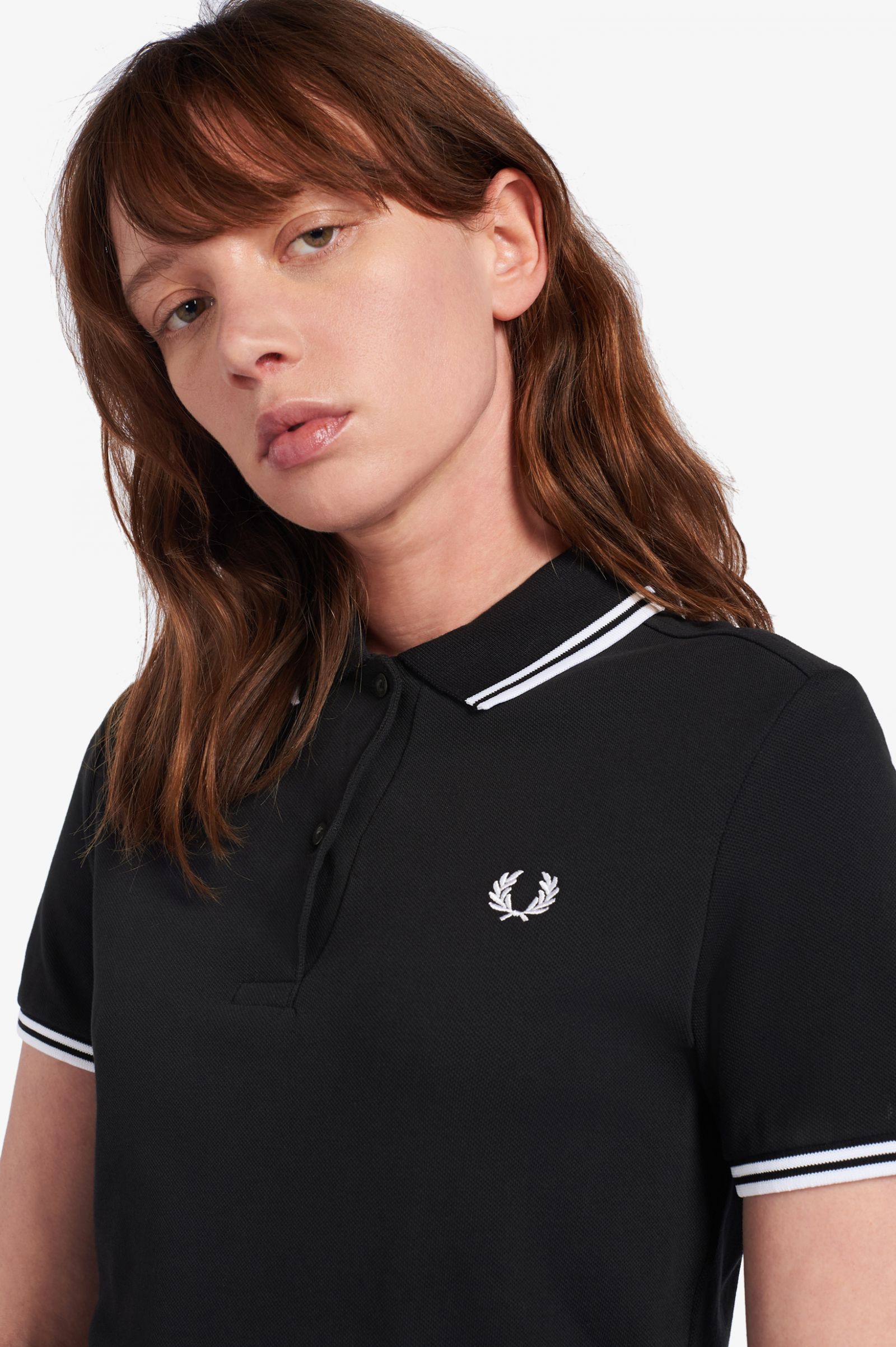 Fred Perry - W' TWIN TIPPED POLO SHIRT - Black Fred Perry - W' TWIN TIPPED POLO SHIRT - Black