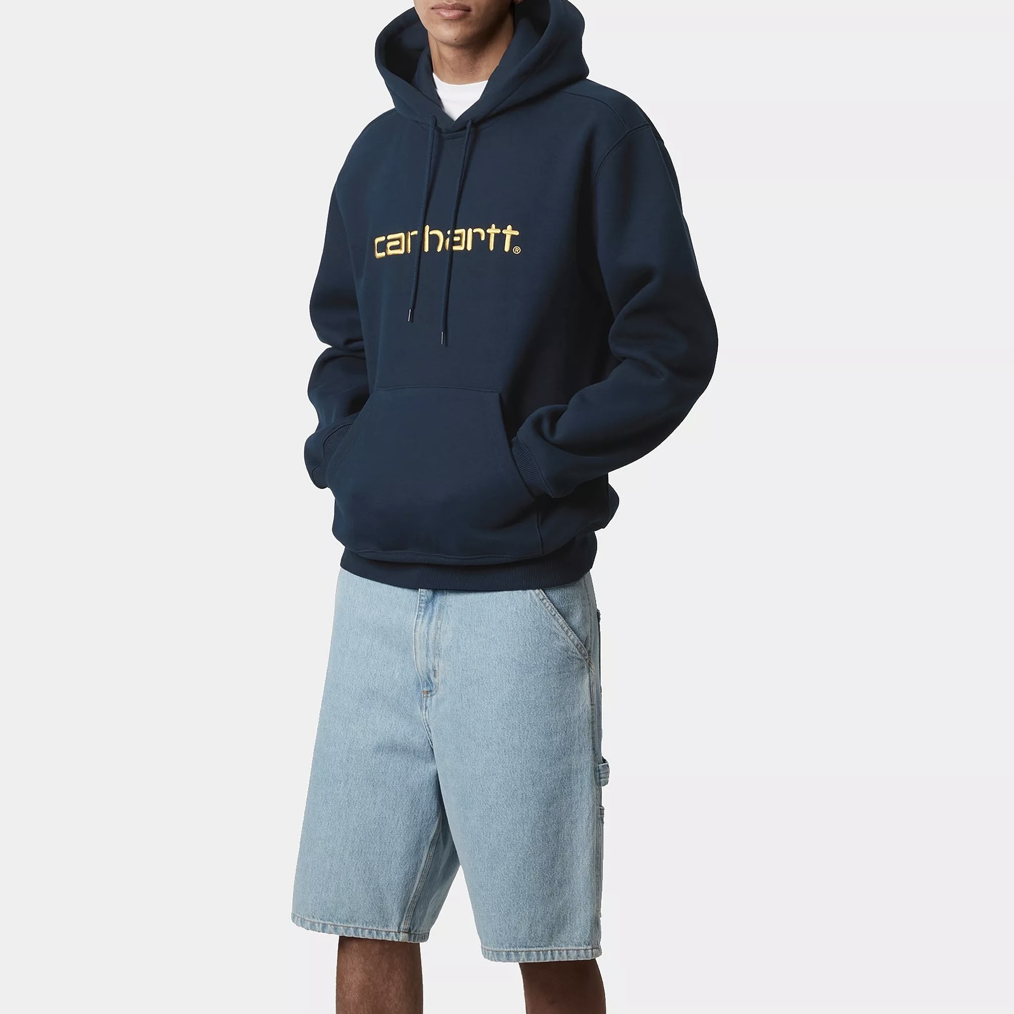 Carhartt WIP - HOODED CARHARTT SWEAT -  Ink / Air Yellow