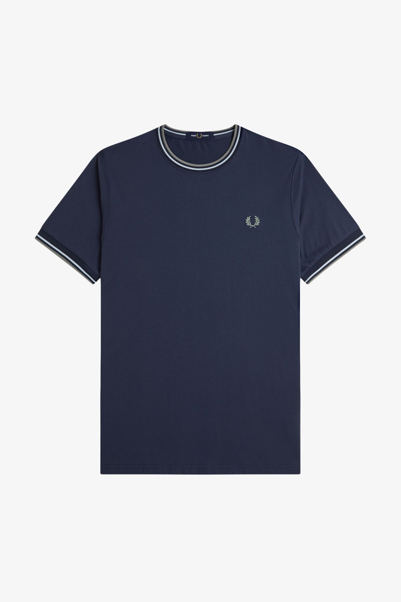 Fred Perry - TWIN TIPPED T-SHIRT - Dark Airforce/Light Ice/Bay Leaf