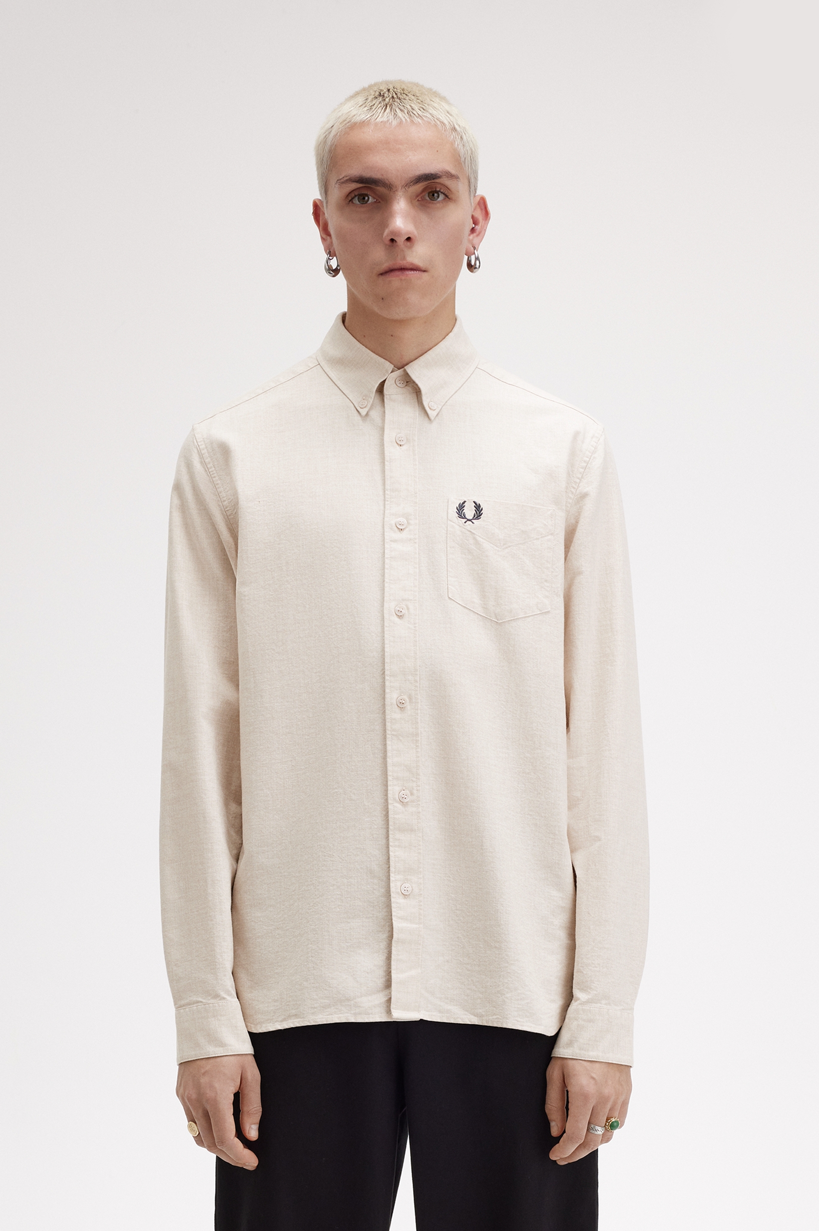 Fred Perry - OXFORD SHIRT - Porridge Marl