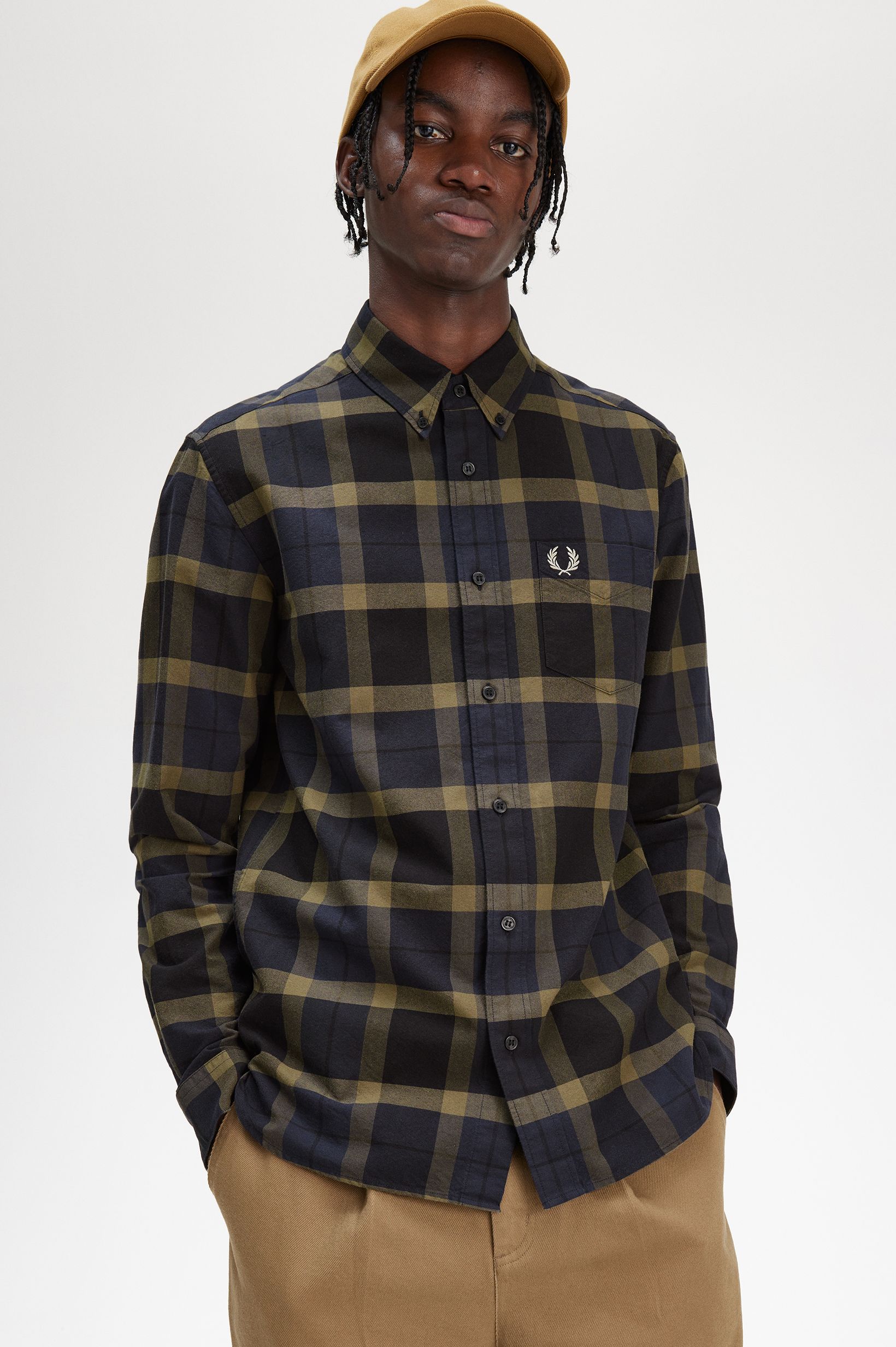 Fred Perry - TARTAN SHIRT - Uniform Green Fred Perry - TARTAN SHIRT - Uniform Green