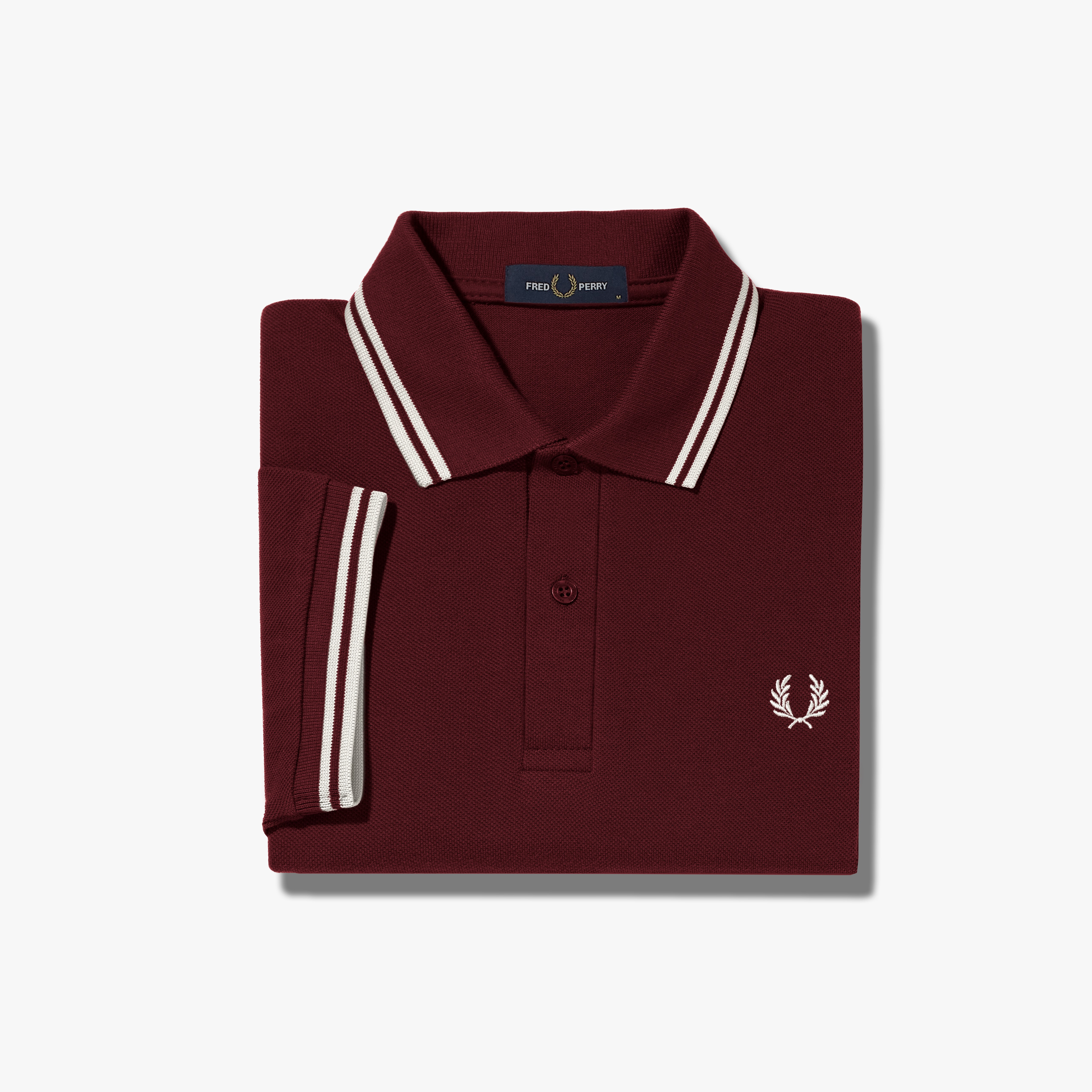 Fred Perry - TWIN TIPPED POLO SHIRT - Oxblood/White/White Fred Perry - TWIN TIPPED POLO SHIRT - Oxblood/White/White