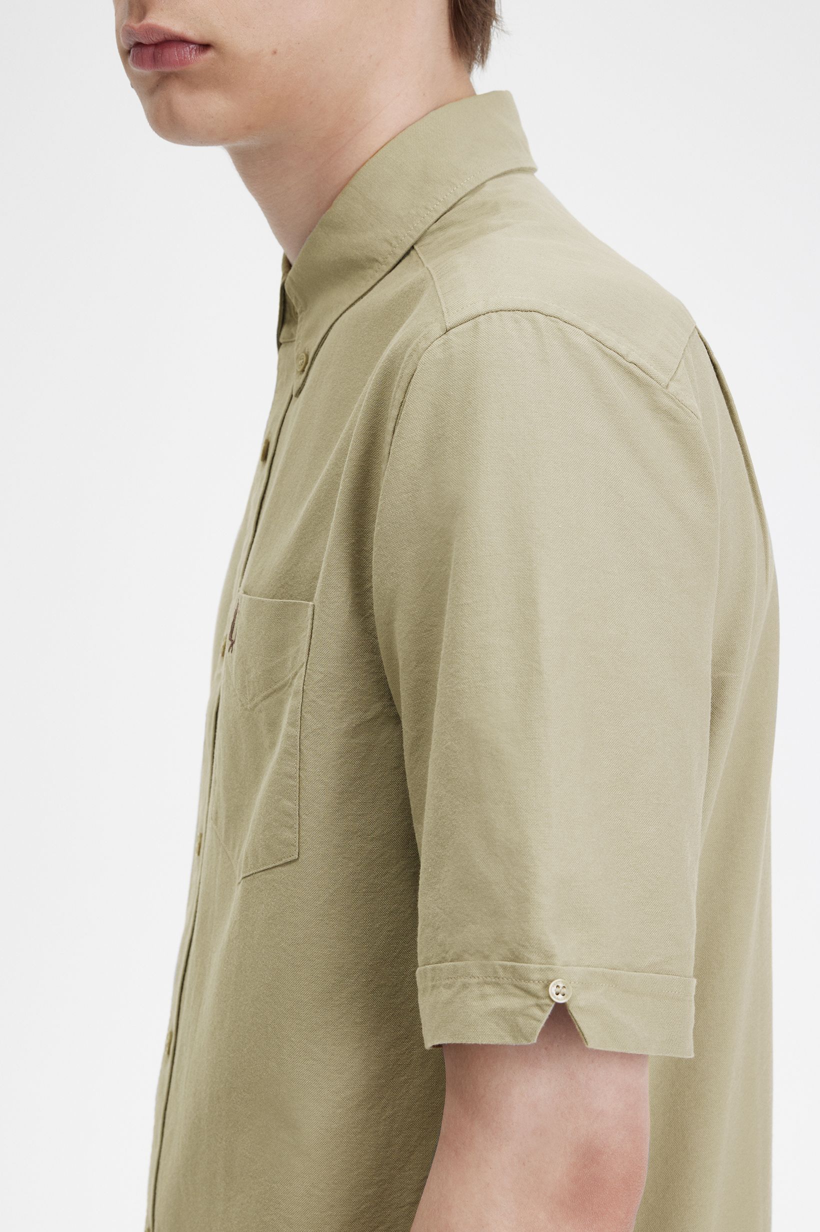 Fred Perry - OXFORD SHIRT (Short Sleeve) - Warm Grey