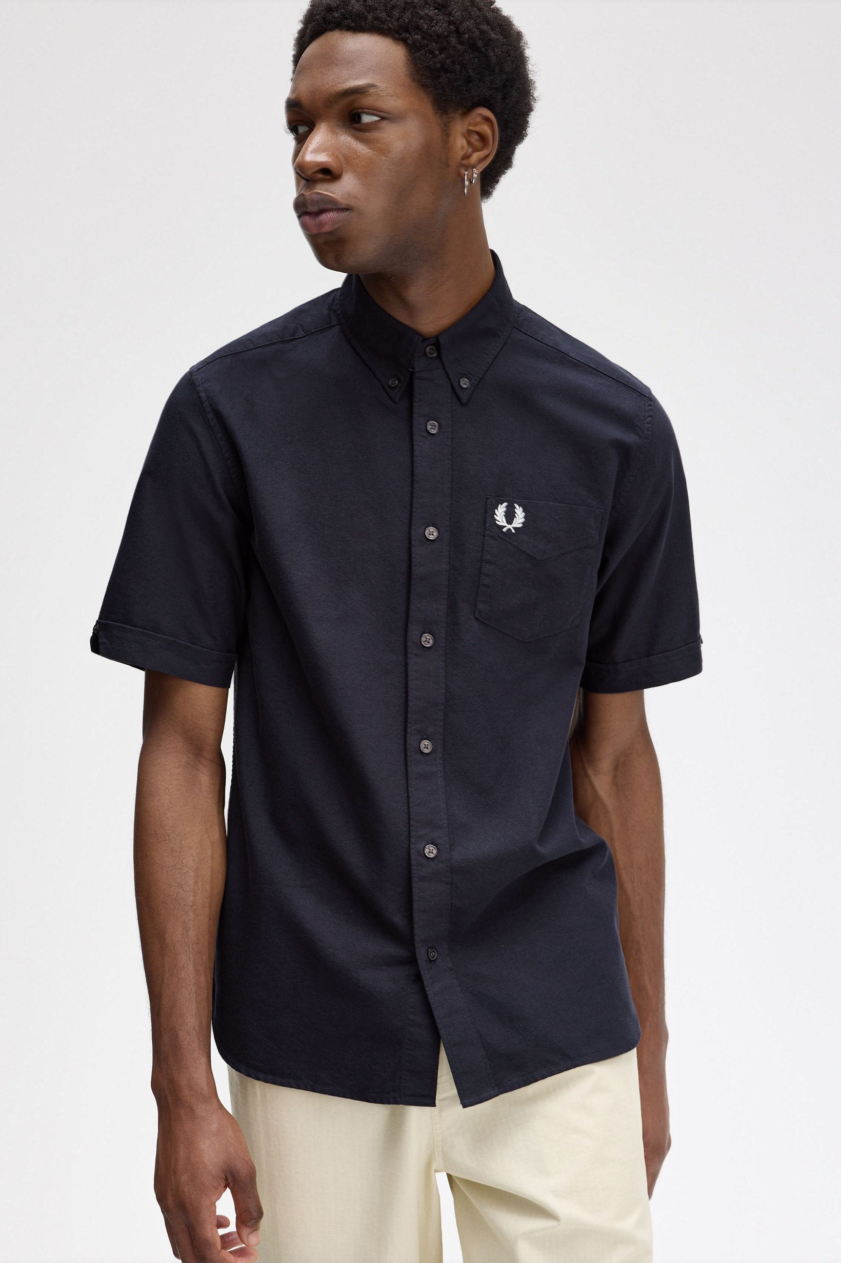 Fred Perry - OXFORD SHIRT (Short Sleeve) - Navy