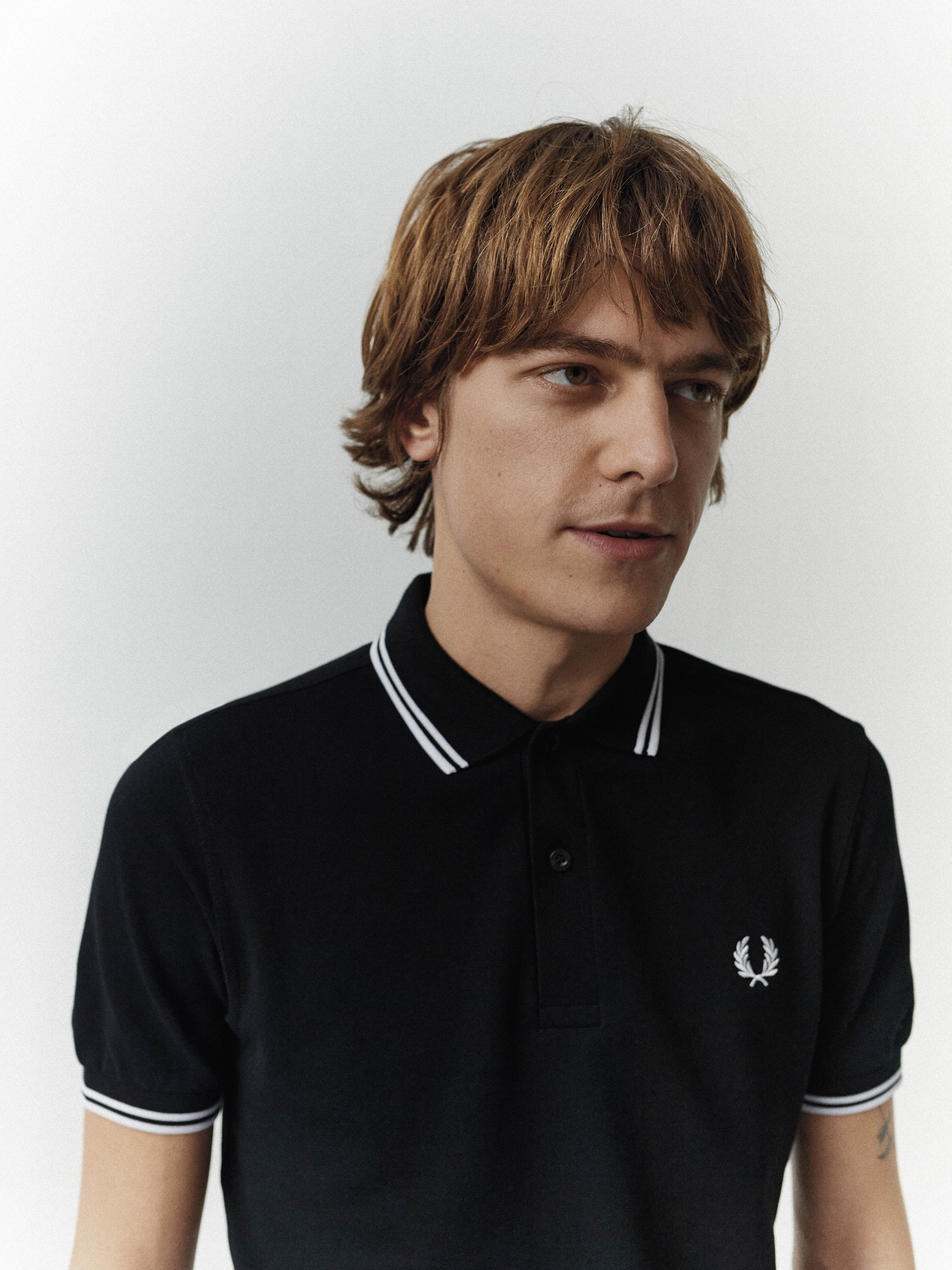 Fred Perry - TWIN TIPPED POLO SHIRT - Black/White/White