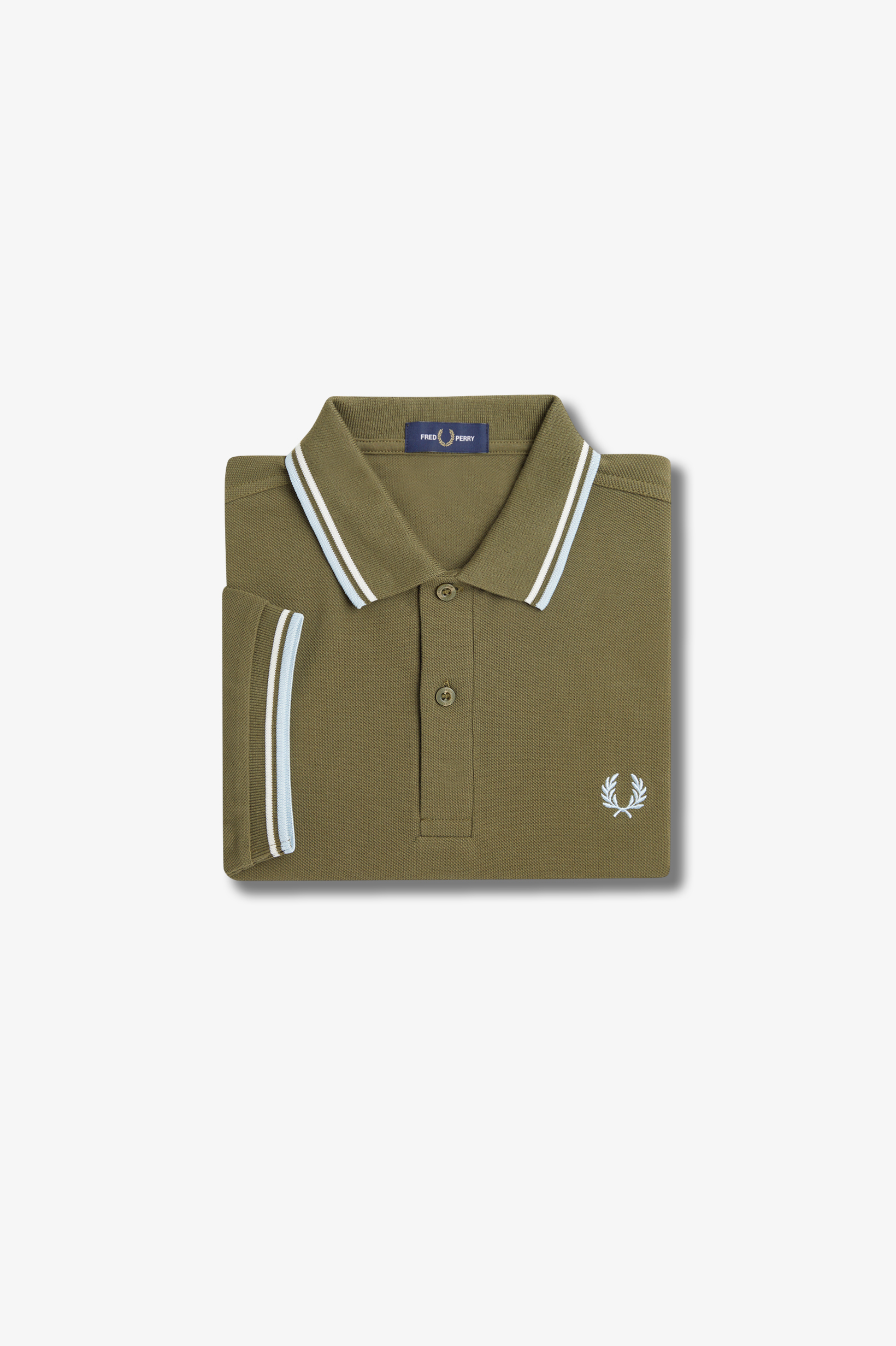 Fred Perry - TWIN TIPPED POLO SHIRT - Uniform green/Snow White/ Light Ice