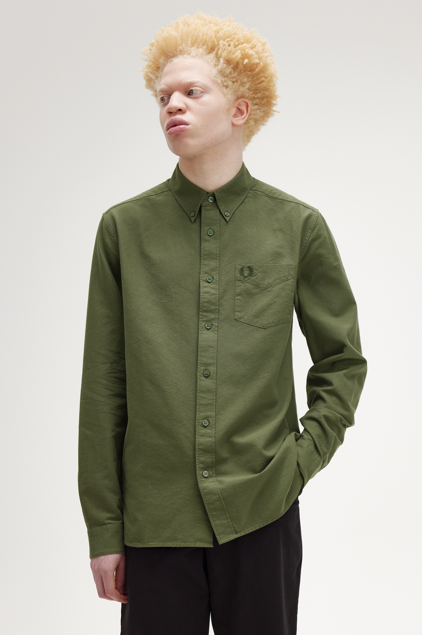 Fred Perry - OXFORD SHIRT - Laurel Wreath Green