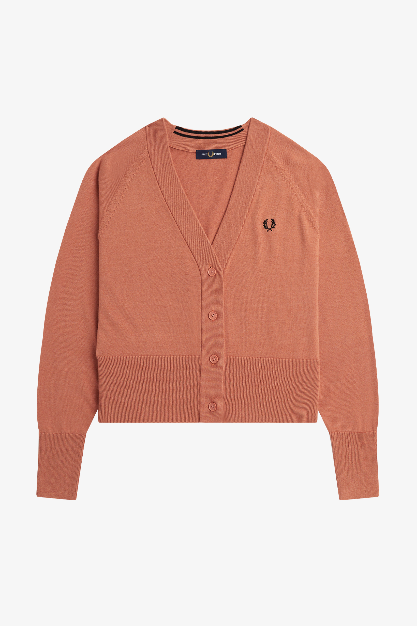 Fred Perry - V-NECK CARDIGAN - Light Rust