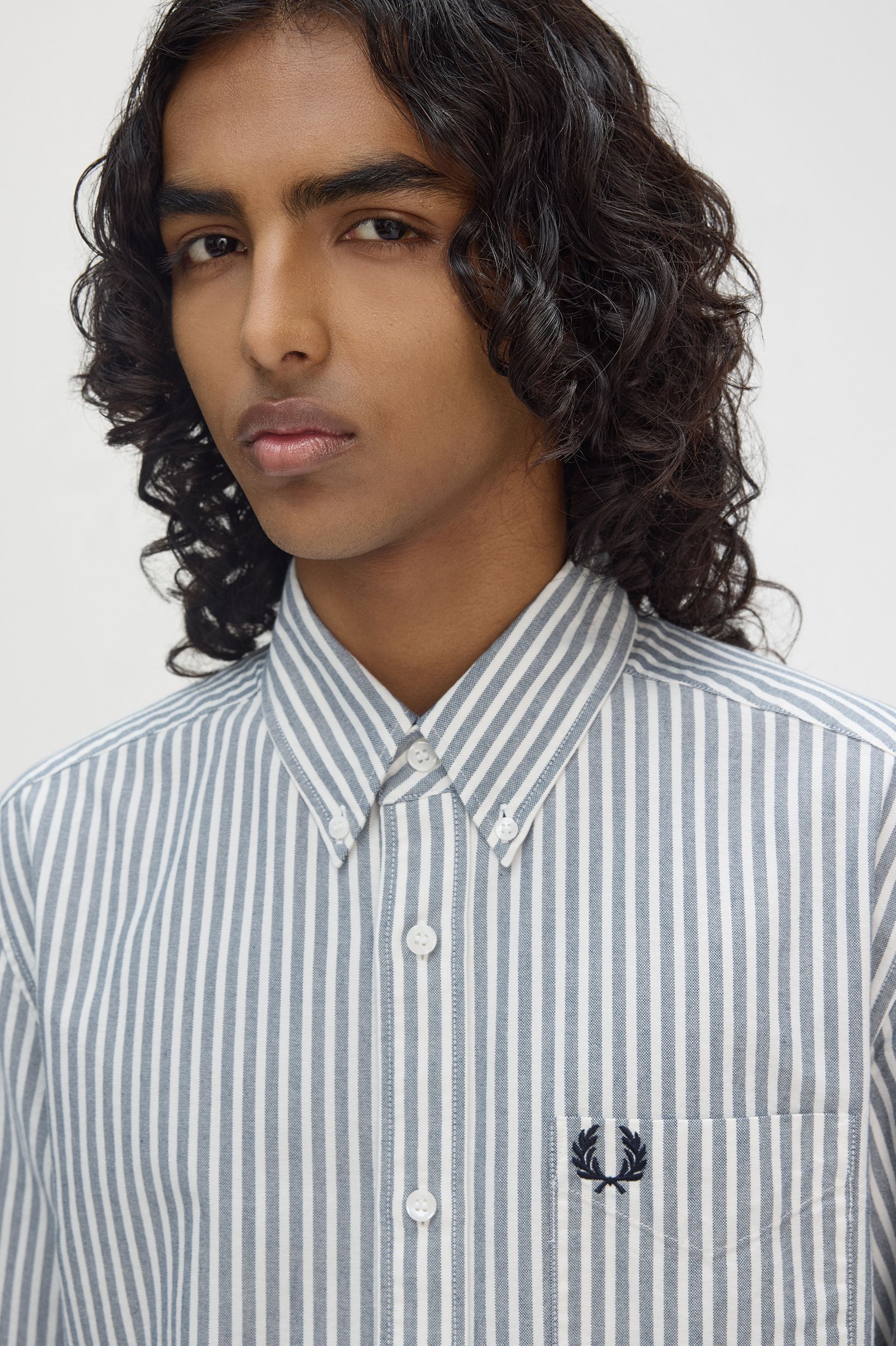Fred Perry - STRIPE OXFORD SHIRT - Tennis Blue Fred Perry - STRIPE OXFORD SHIRT - Tennis Blue