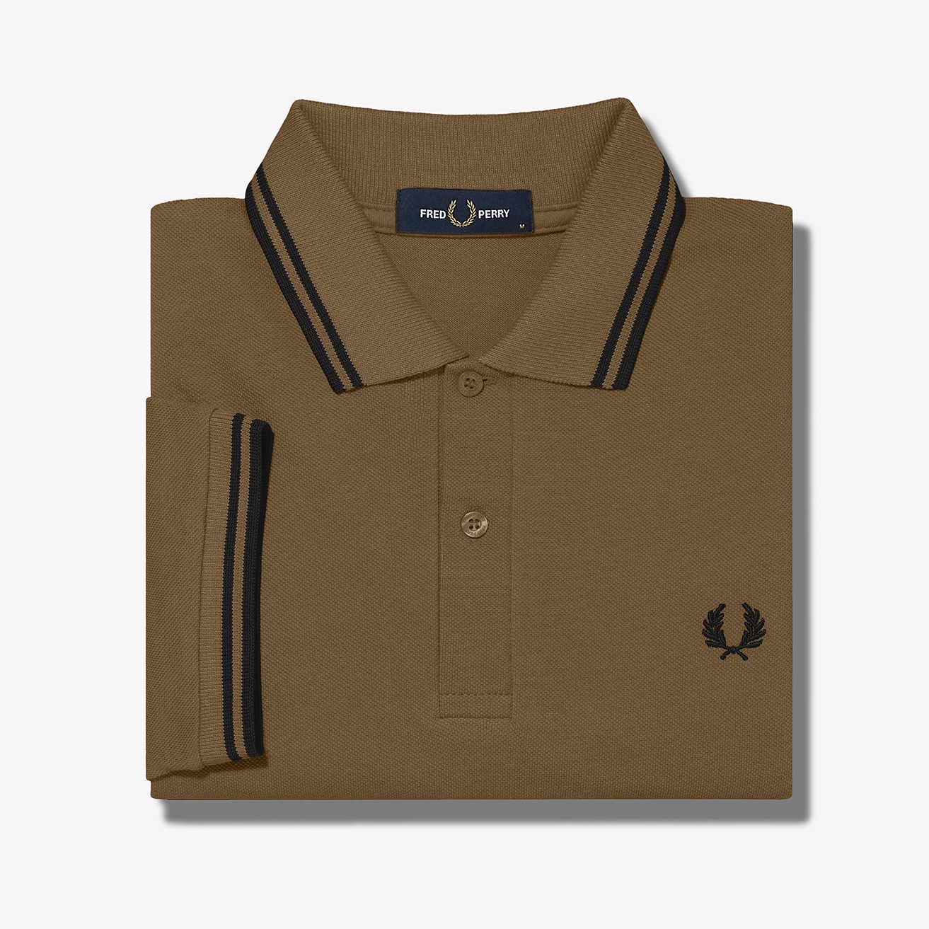 Fred Perry - TWIN TIPPED POLO SHIRT - Shaded Stone/Black/Black
