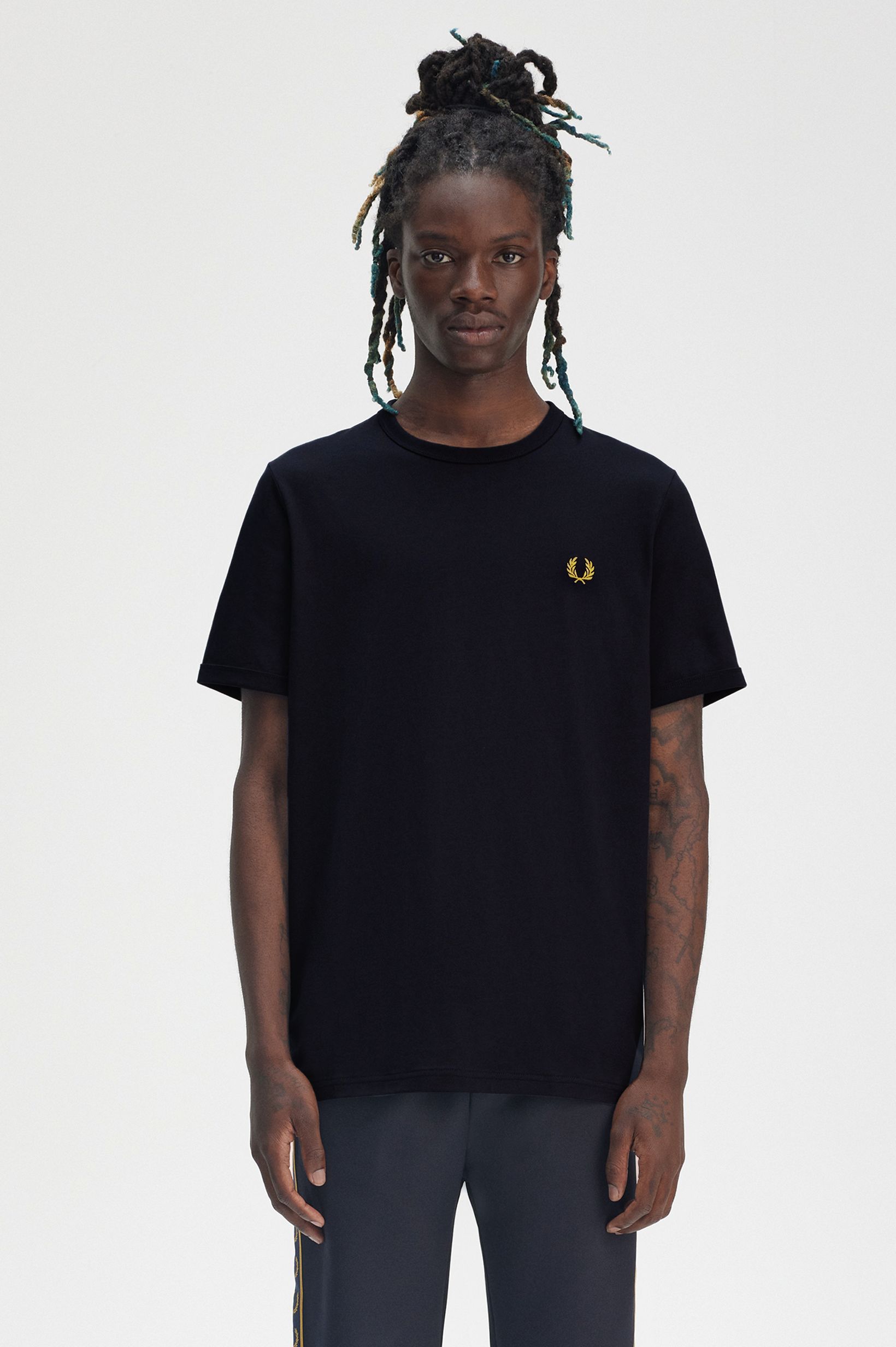 Fred Perry - RINGER T-SHIRT - Navy/Honeycomb