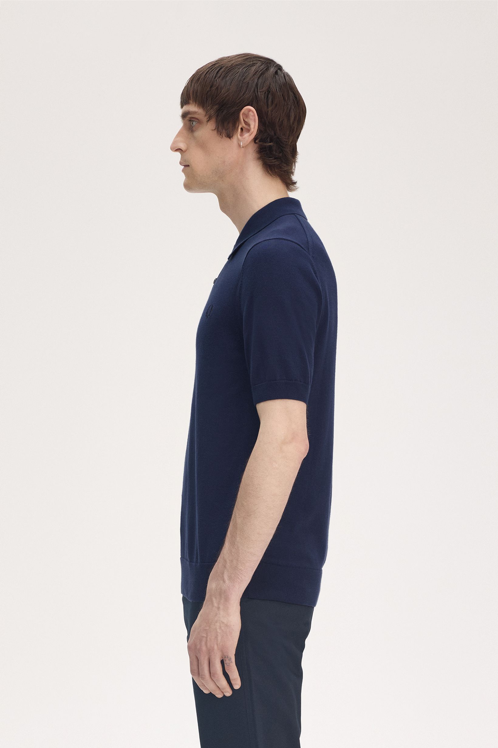 Fred Perry - COTTON KNITTED SHIRT - Tennis Blue Fred Perry - COTTON KNITTED SHIRT - Tennis Blue