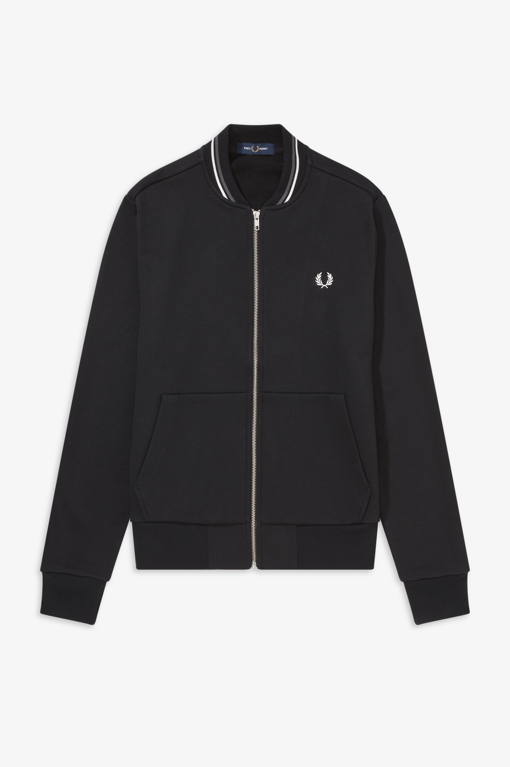 Fred Perry - ZIP TROUGH SWEATSHIRT - Black