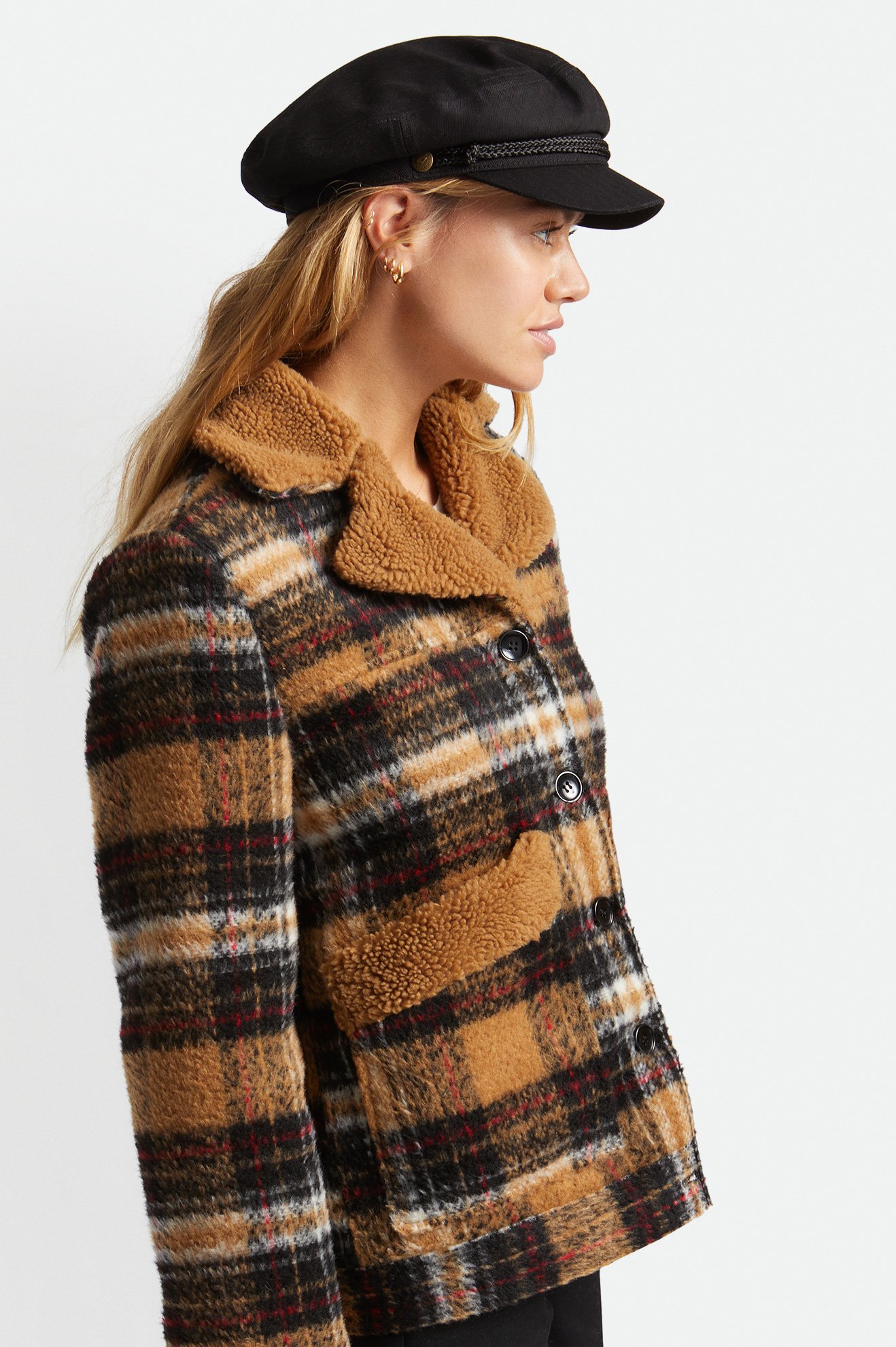 Brixton - FIDDLER CAP - Black Herringbone Brixton - FIDDLER CAP - Black Herringbone