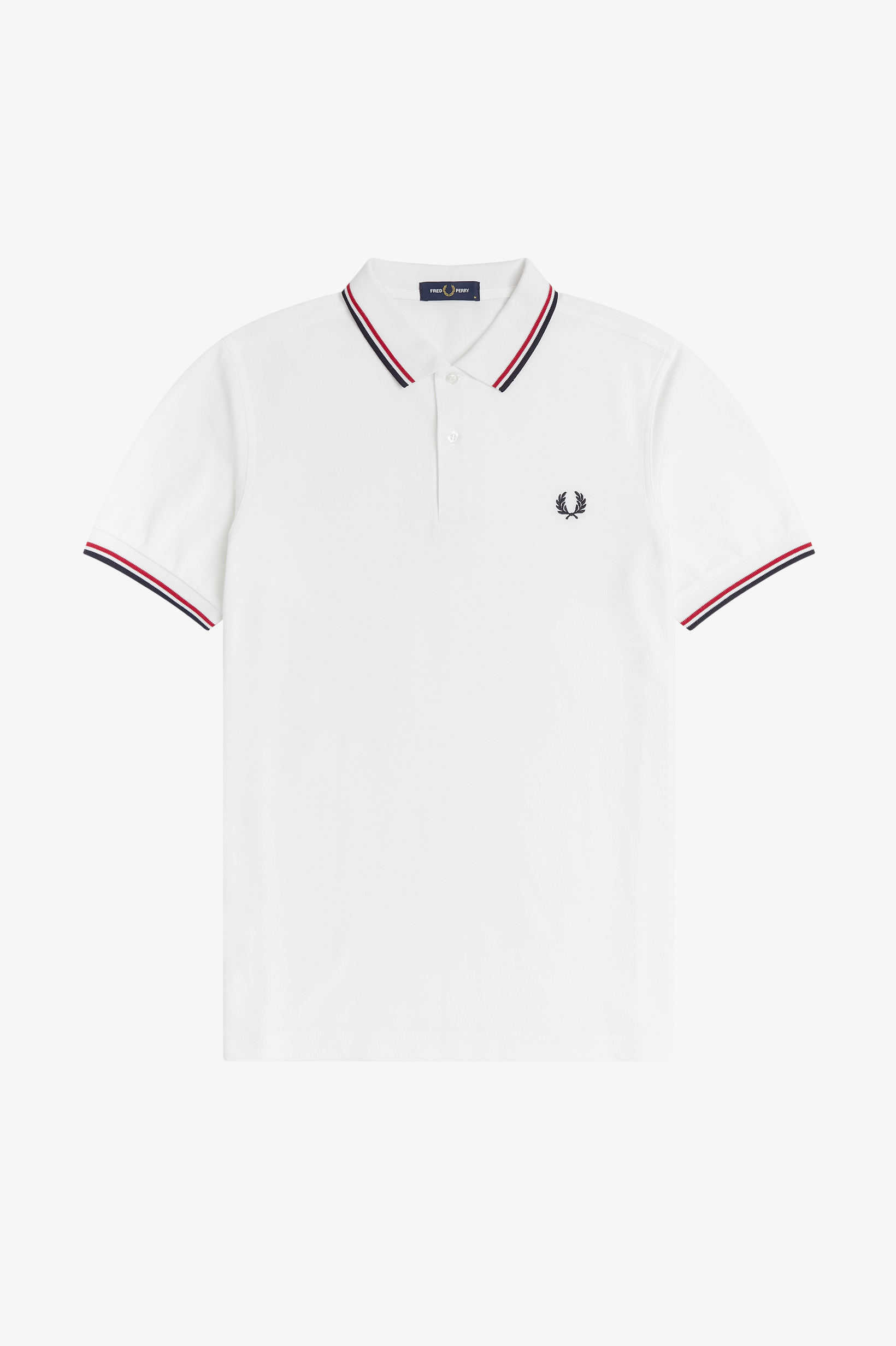 Fred Perry - TWIN TIPPED POLO SHIRT - White/Bright Red/Navy