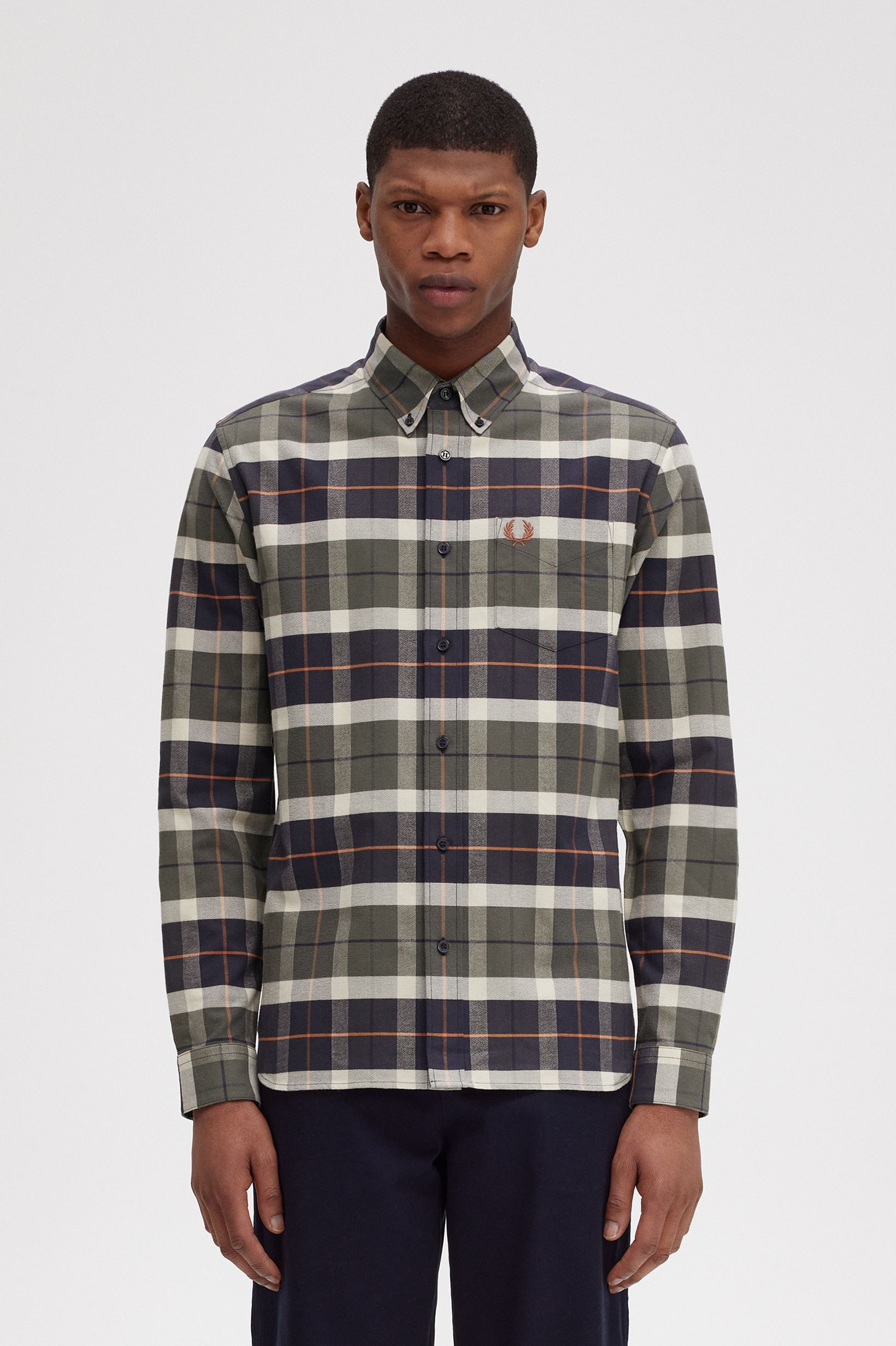 Fred Perry - BRUSHED TARTAN SHIRT - Field Green