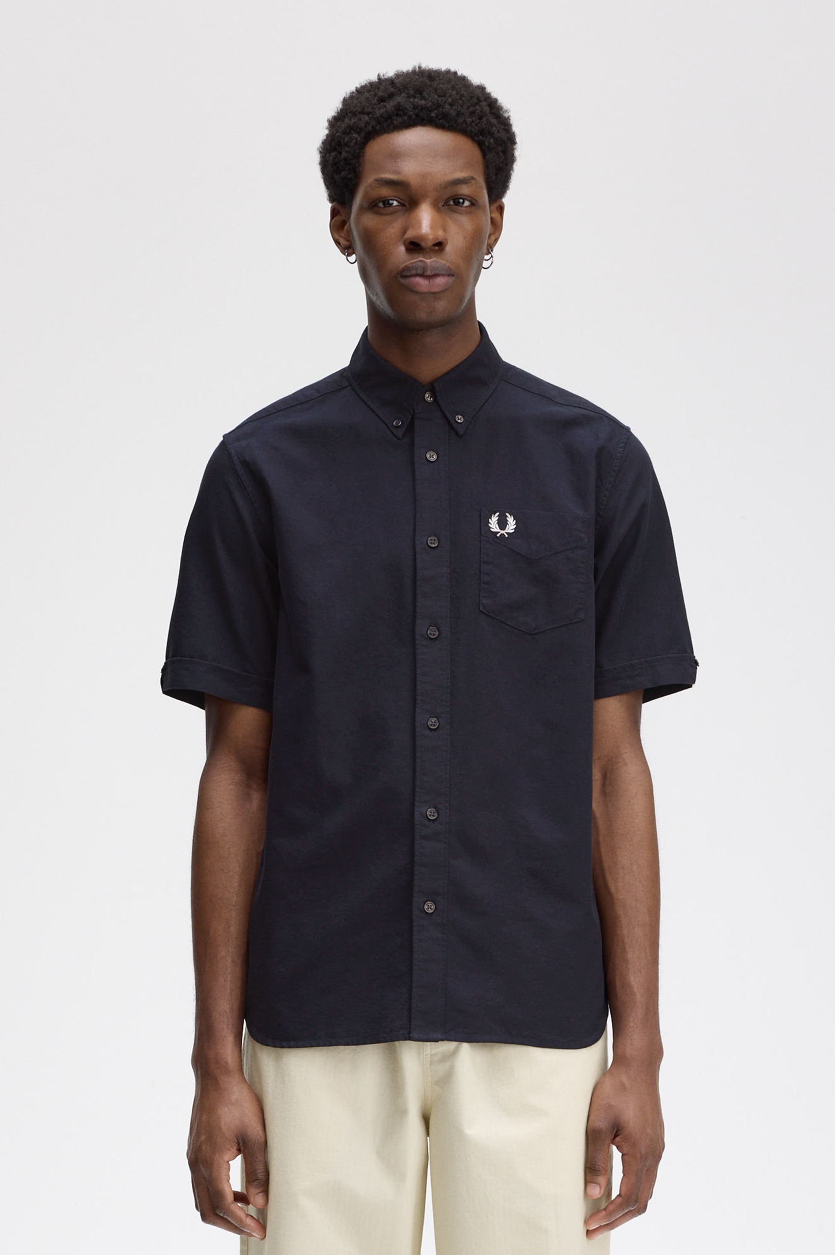 Fred Perry - OXFORD SHIRT (Short Sleeve) - Navy