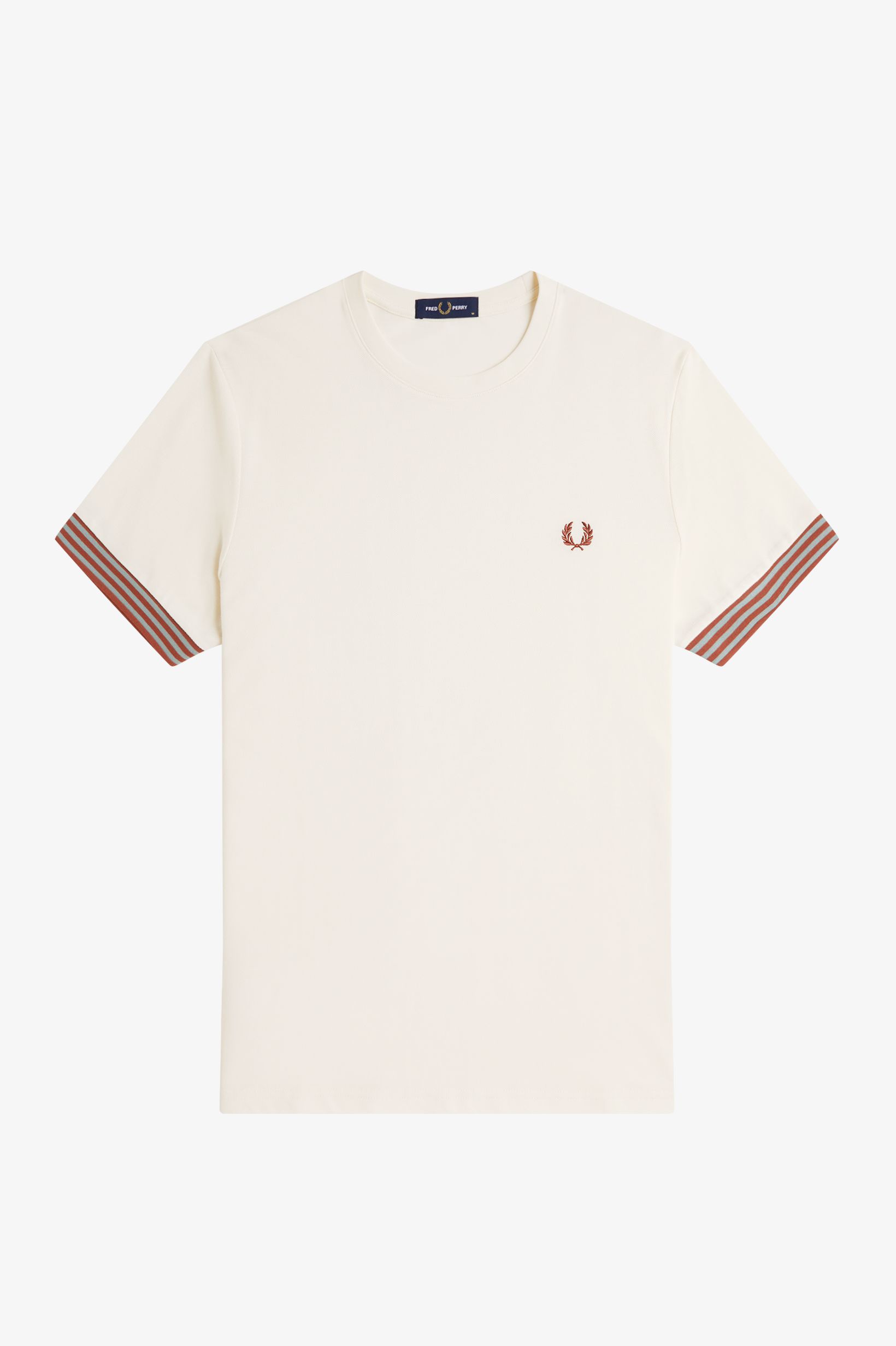 Fred Perry - STRIPED CUFF T-SHIRT - Light Ecru