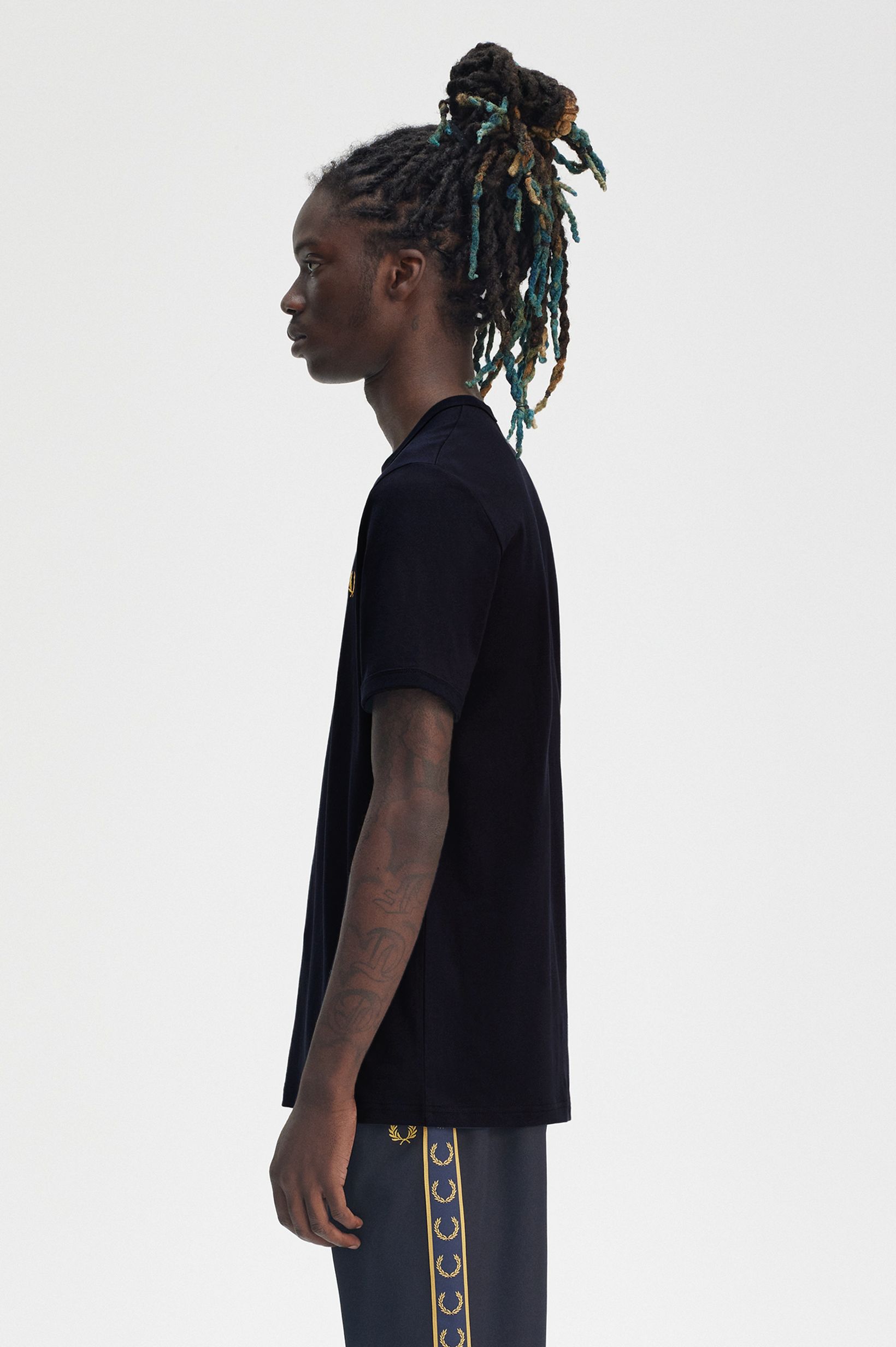 Fred Perry - RINGER T-SHIRT - Navy/Honeycomb