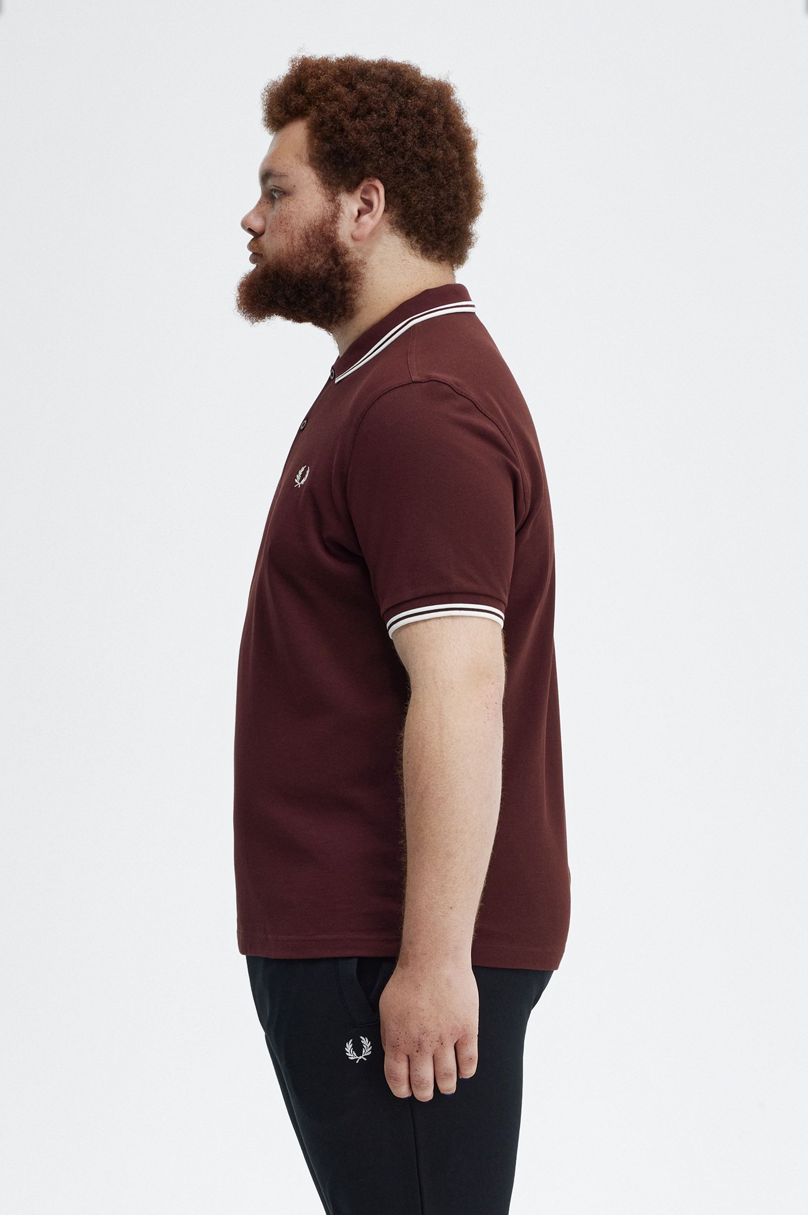 Fred Perry - TWIN TIPPED POLO SHIRT - Oxblood/White/White Fred Perry - TWIN TIPPED POLO SHIRT - Oxblood/White/White