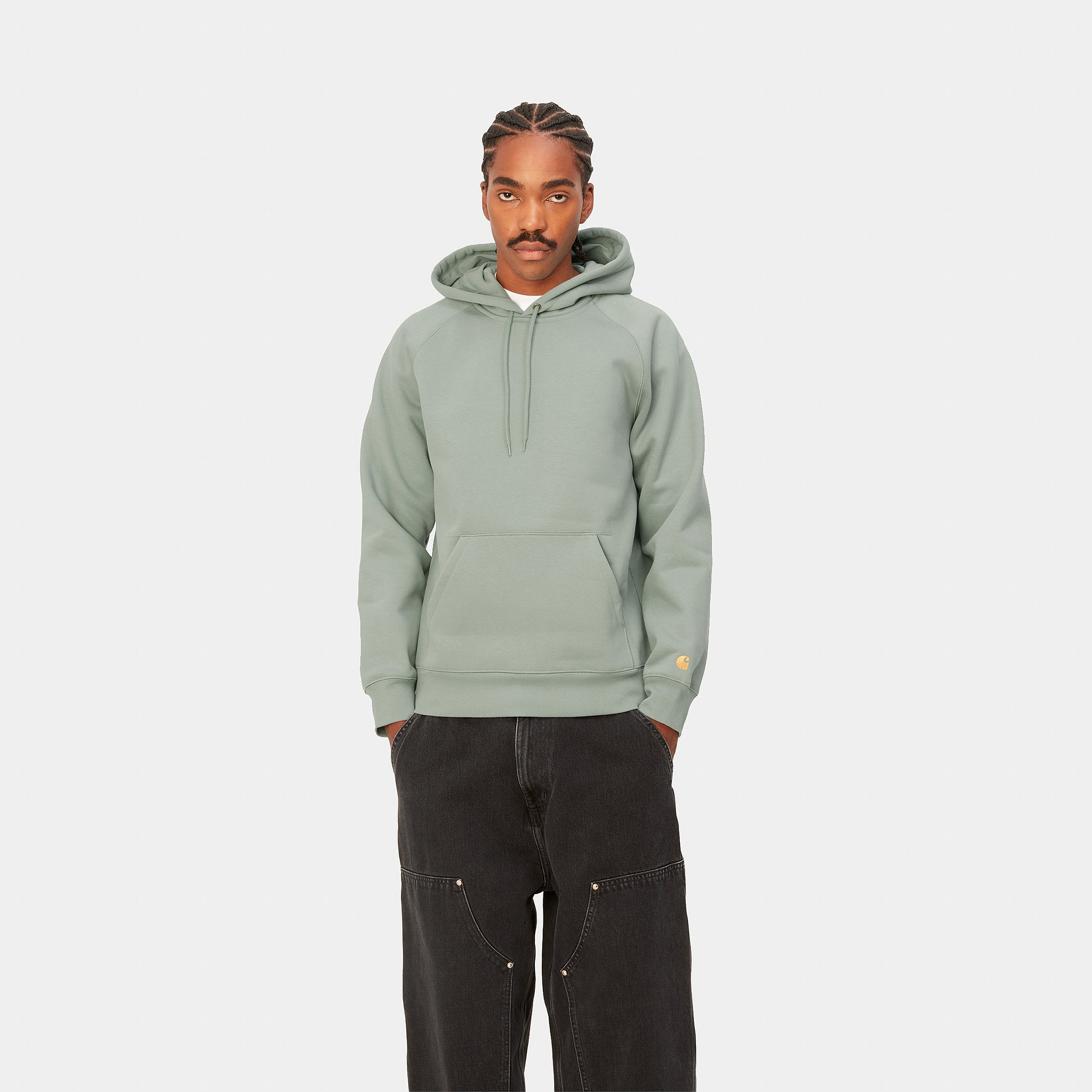 Carhartt WIP - HOODED CHASE SWEAT - Glassy Teal/Gold Carhartt WIP - HOODED CHASE SWEAT - Glassy Teal/Gold