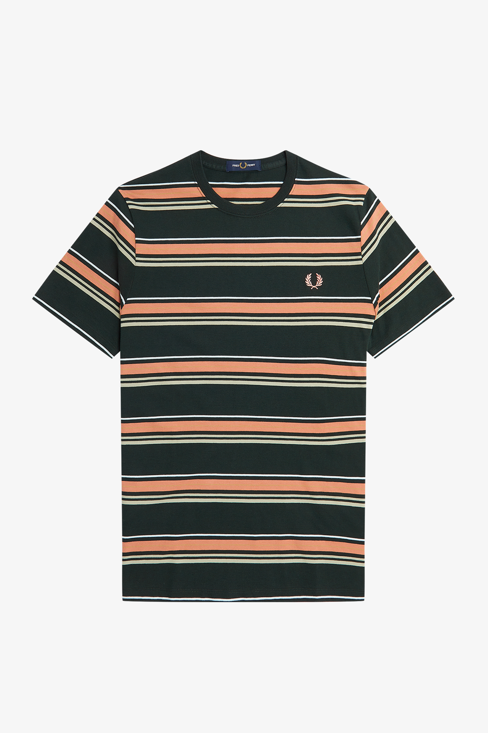 Fred Perry - STRIPE T-SHIRT - Night Green
