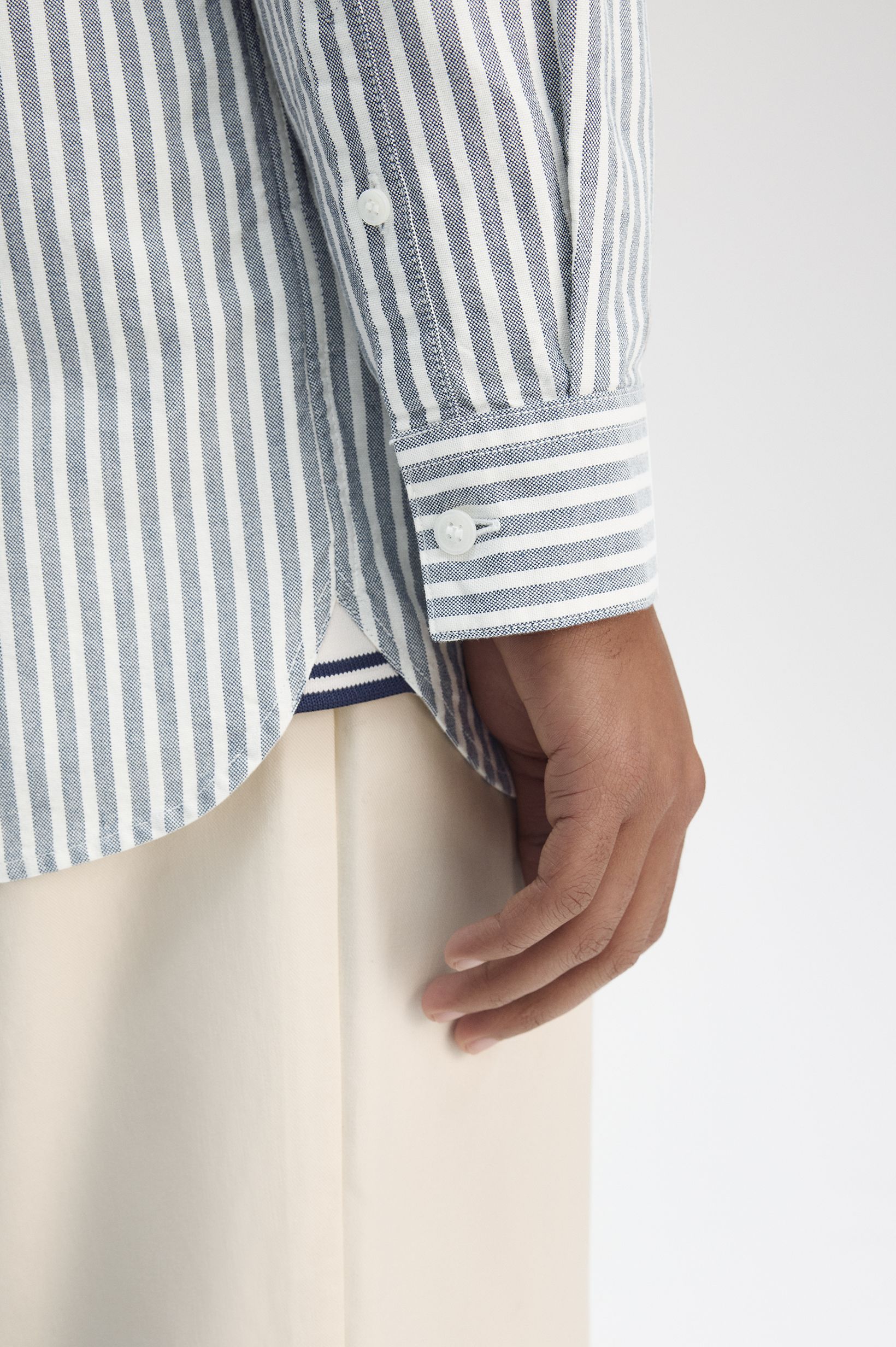 Fred Perry - STRIPE OXFORD SHIRT - Tennis Blue Fred Perry - STRIPE OXFORD SHIRT - Tennis Blue