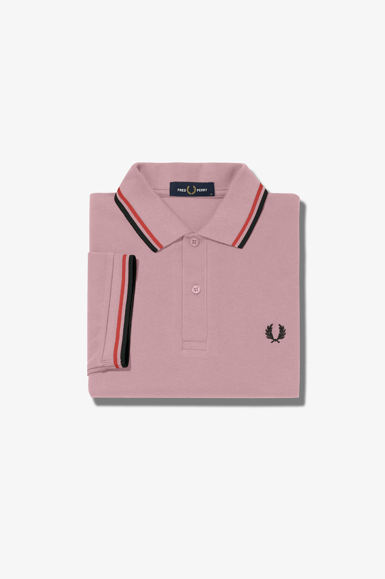 Fred Perry - TWIN TIPPED POLO SHIRT - Chalk Pink/Washed Red/Black