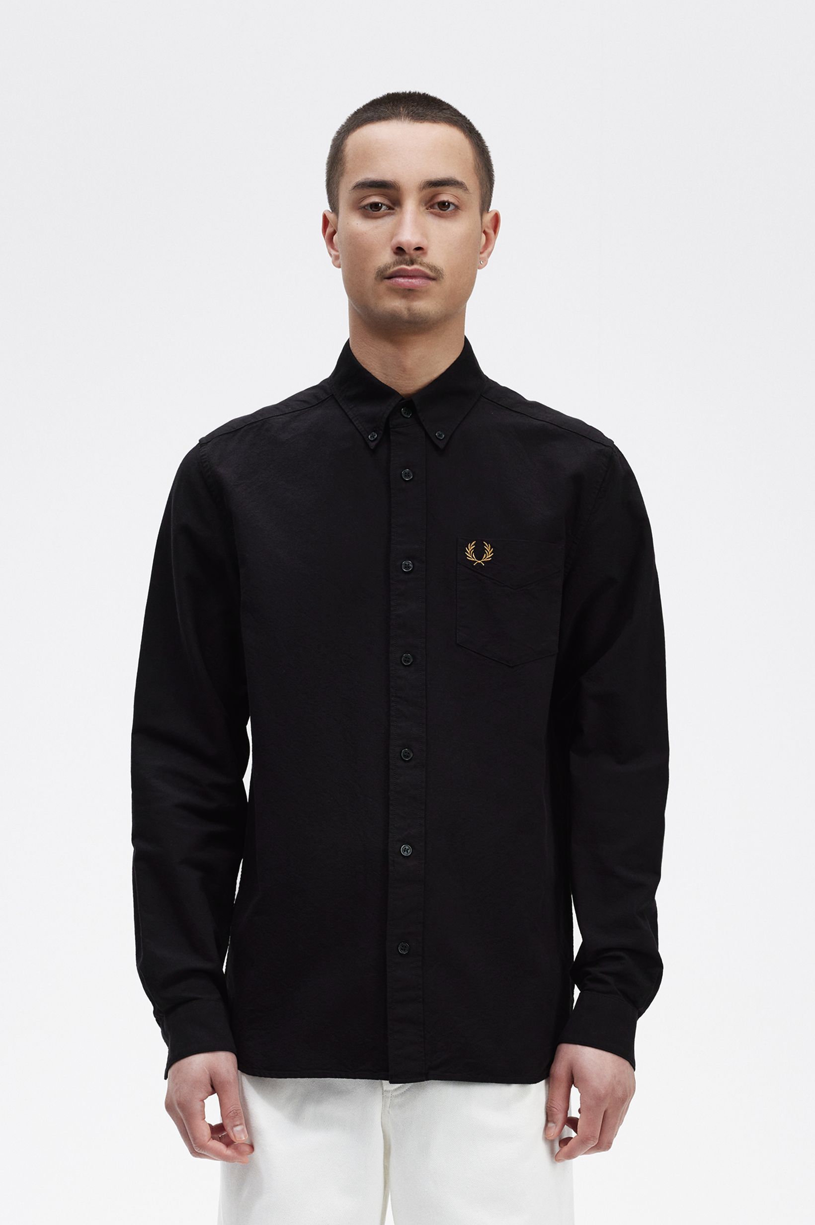 Fred Perry - OXFORD SHIRT - Black