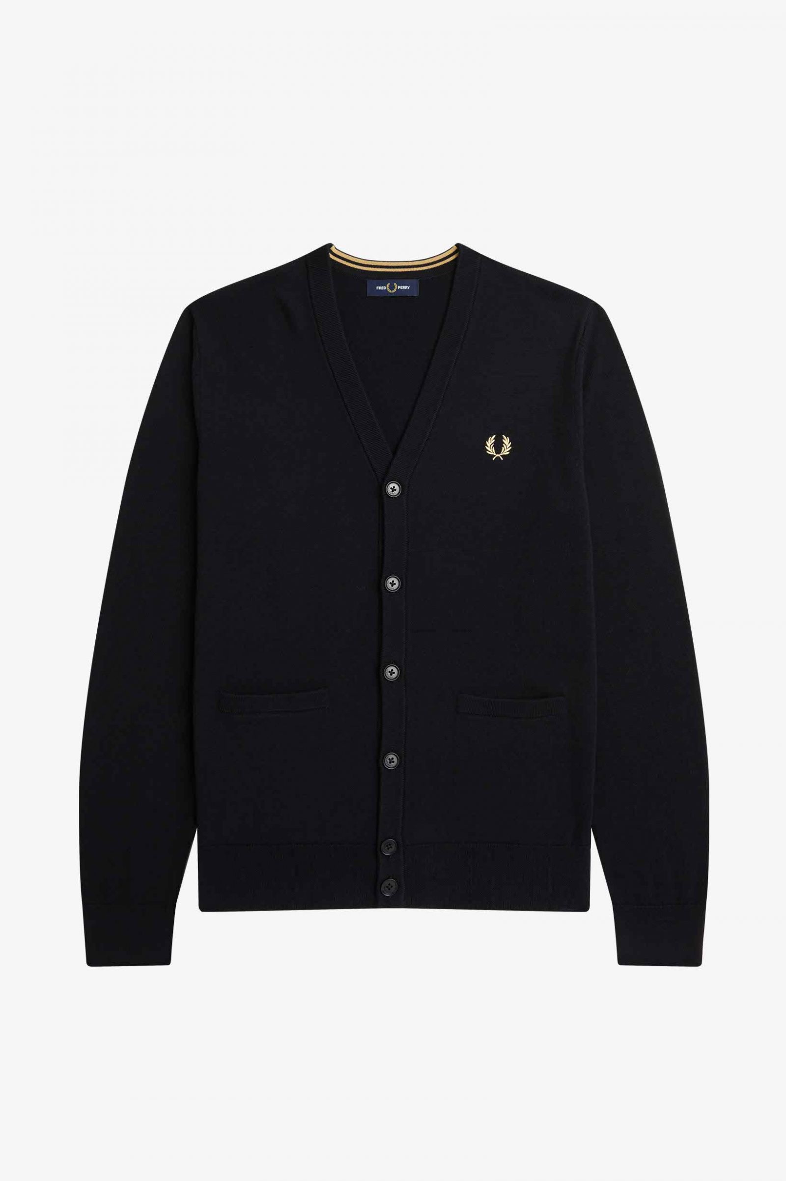 Fred Perry - CLASSIC CARDIGAN - Black/Champagne