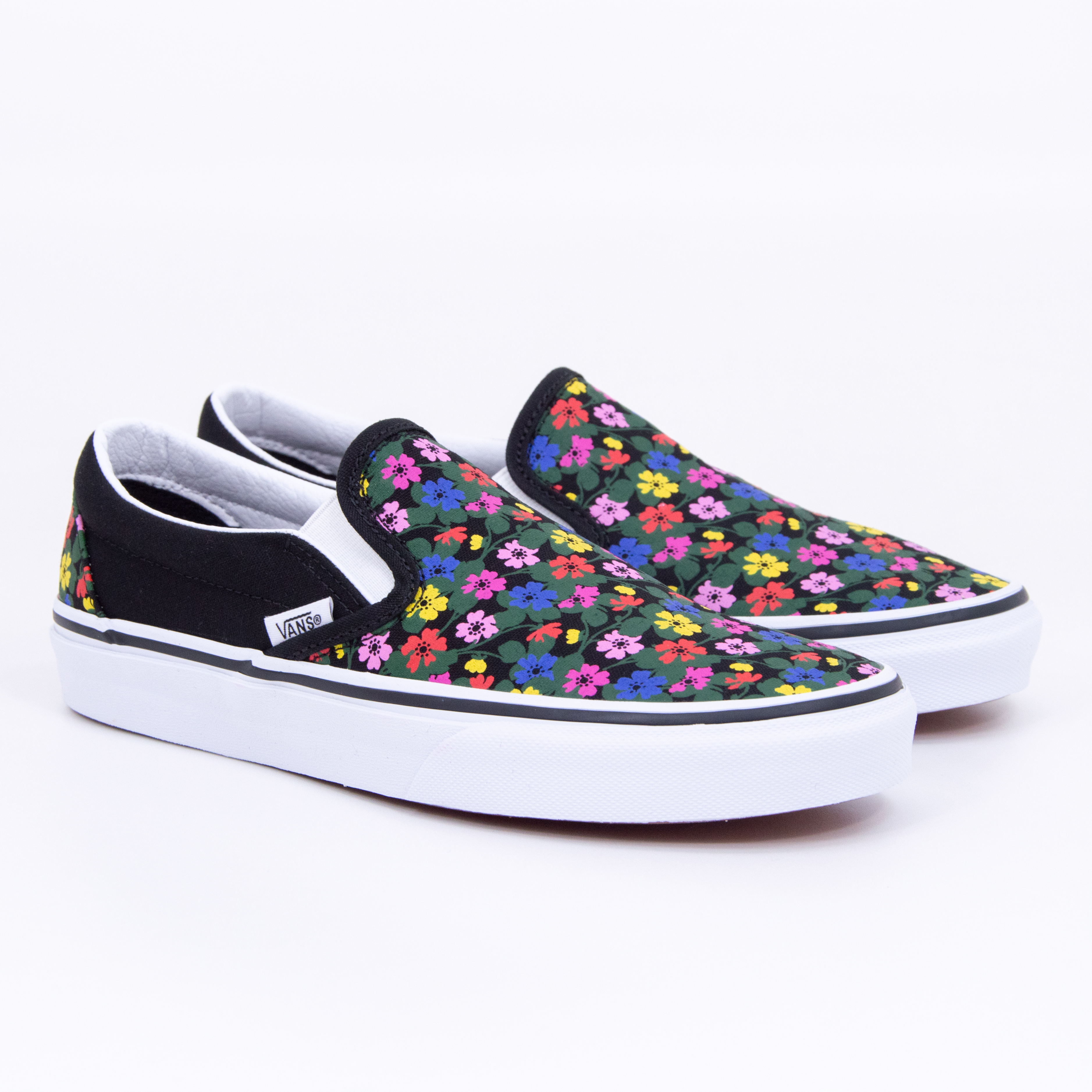 Vans - CLASSIC SLIP ON - Floral Black/White