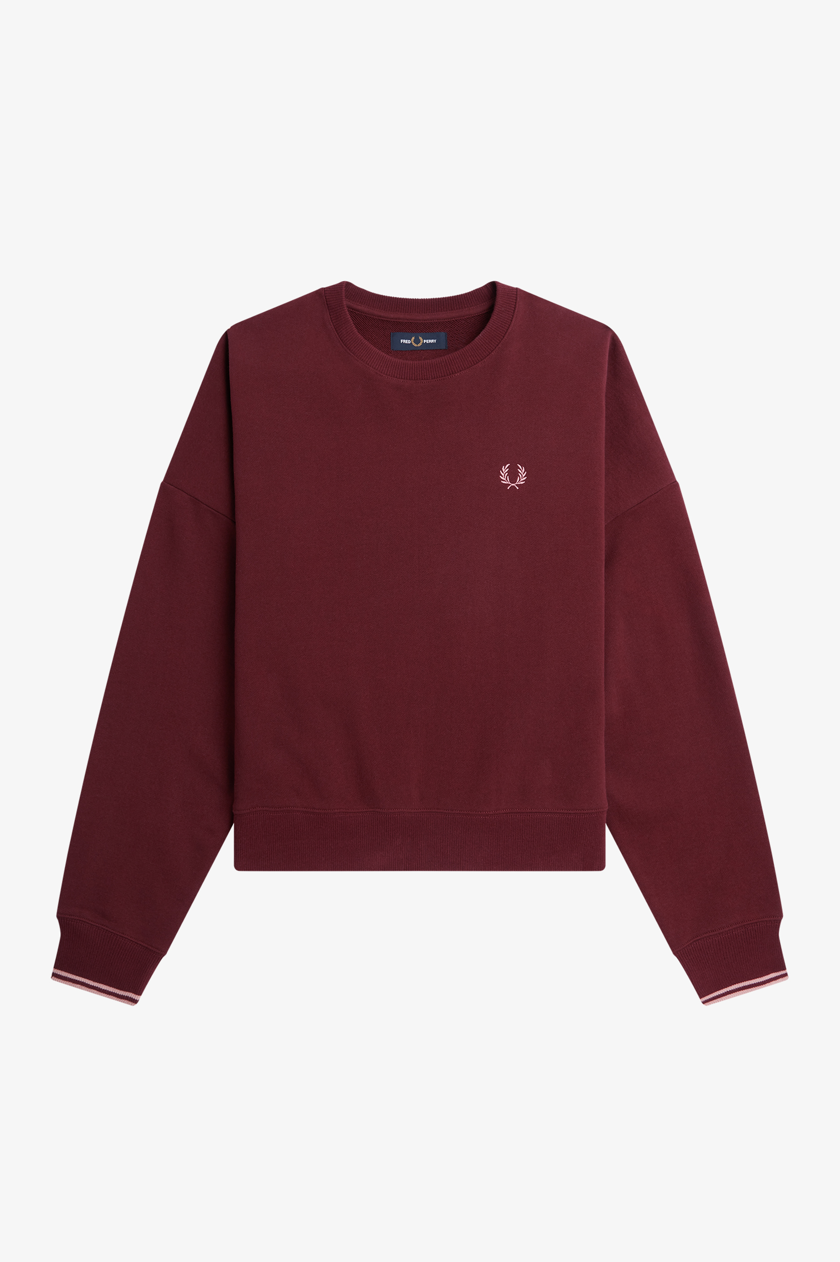 Fred Perry - TIPPED SWEATSHIRT - Oxblood
